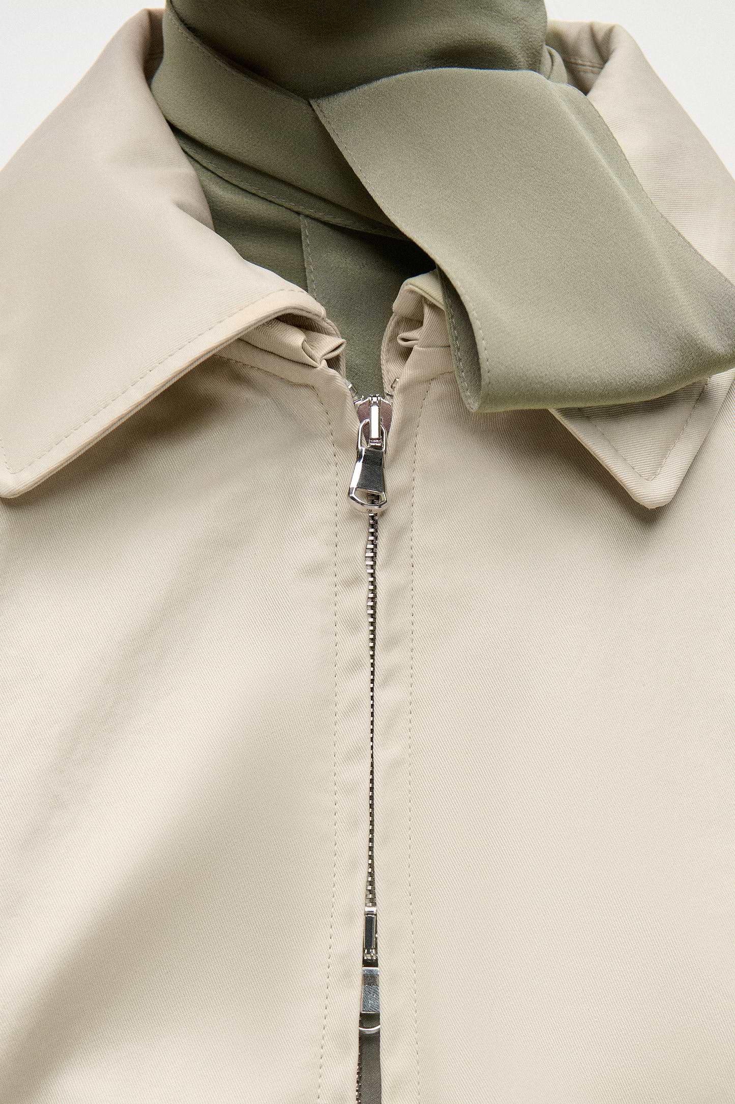 Panelled Bomber Jacket In Light Beige