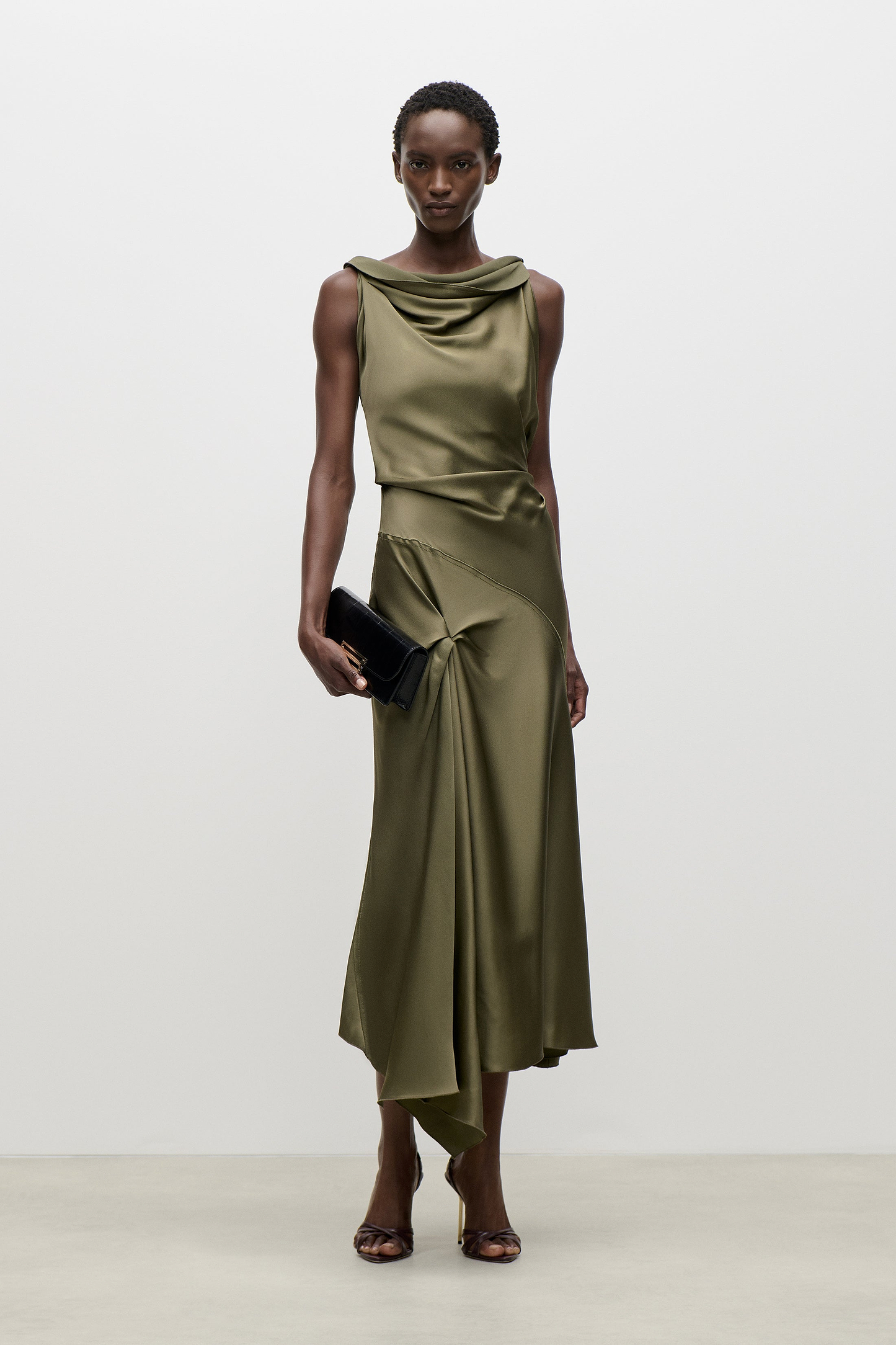 Posy Midi Dress In Green
