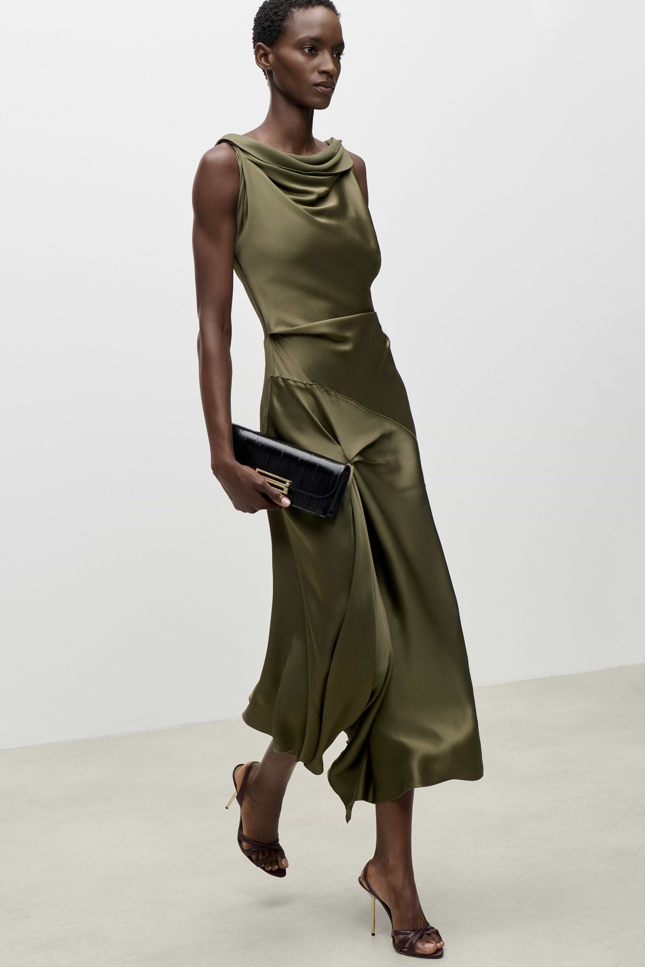 Posy Midi Dress In Green