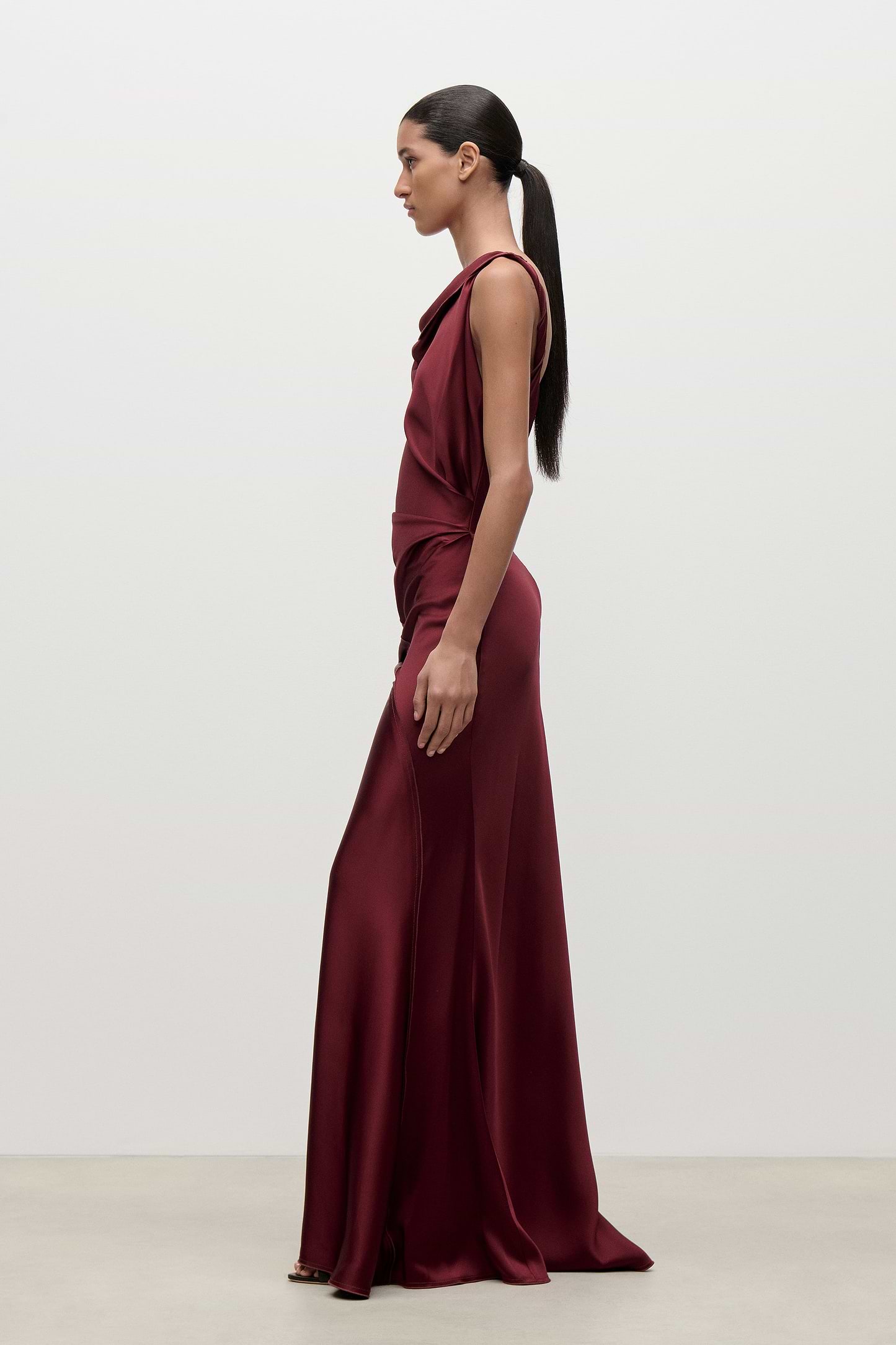 Posy Gown In Burgundy