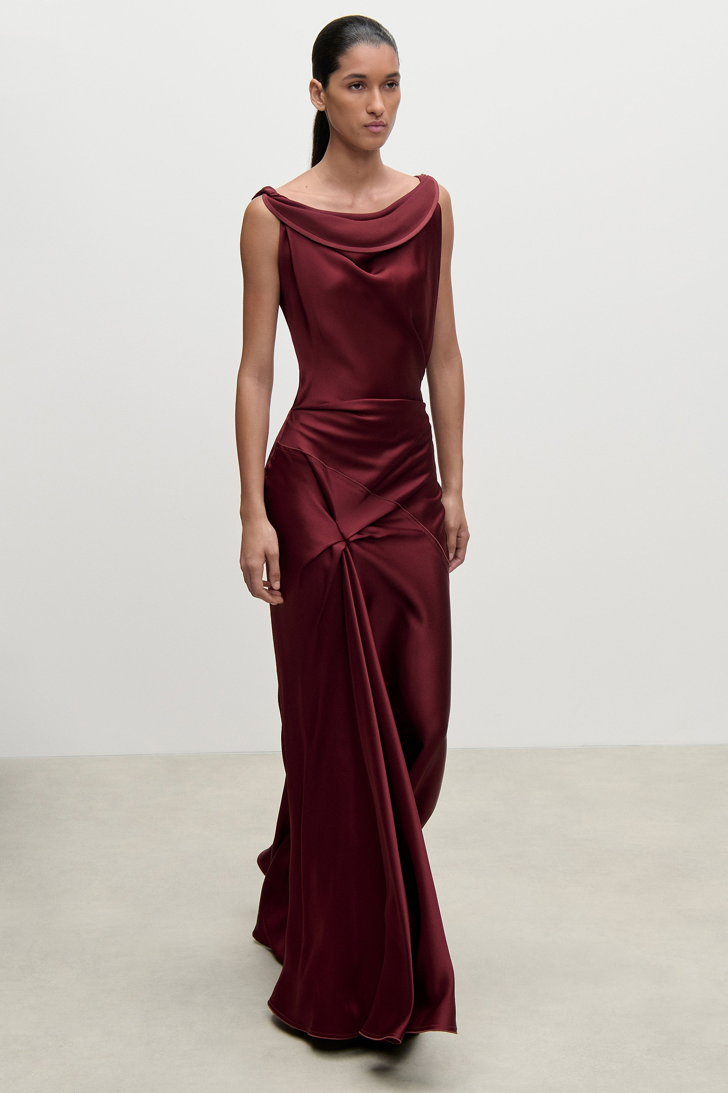 Posy Gown In Burgundy