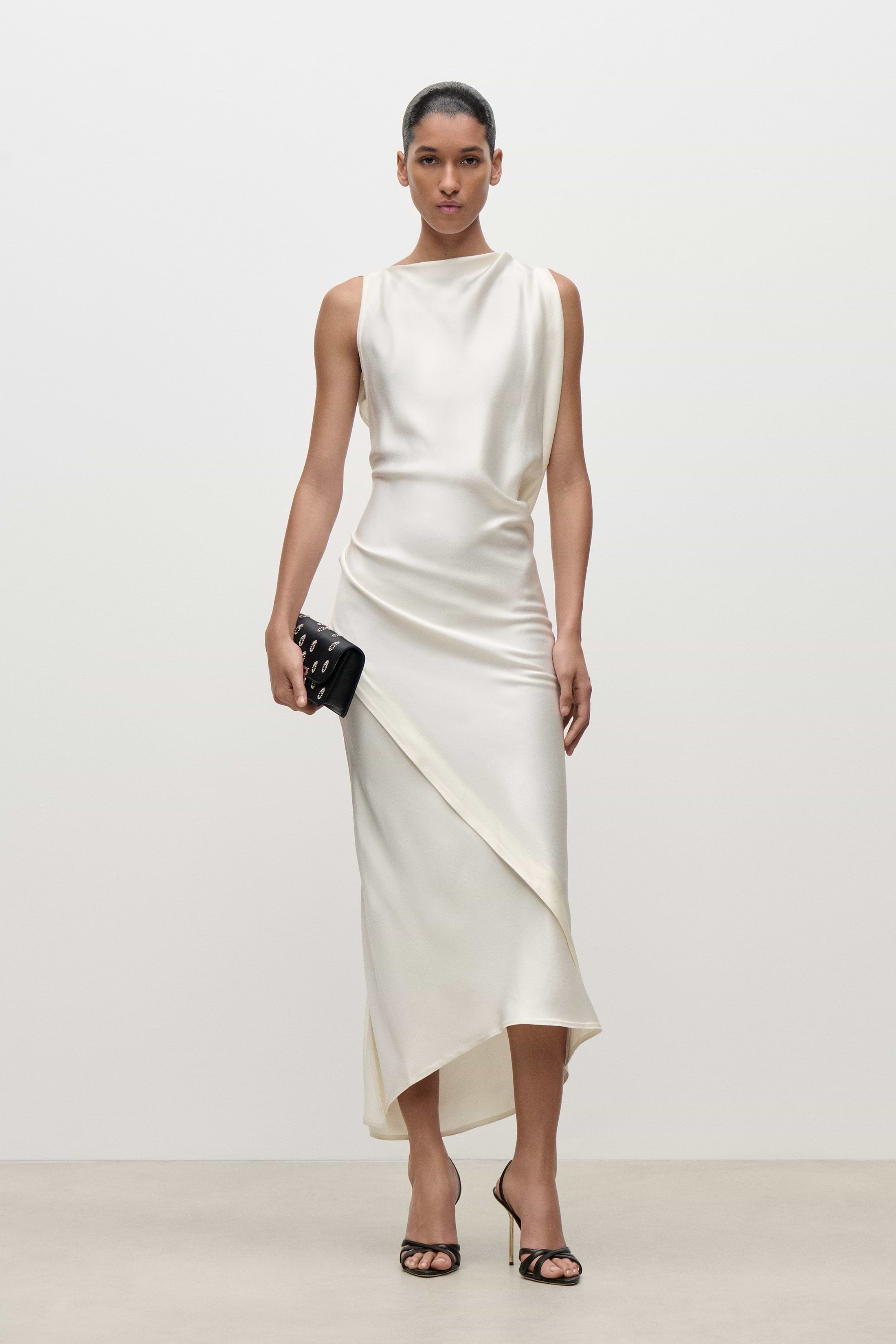 Kyra Midi Dress In Ivory