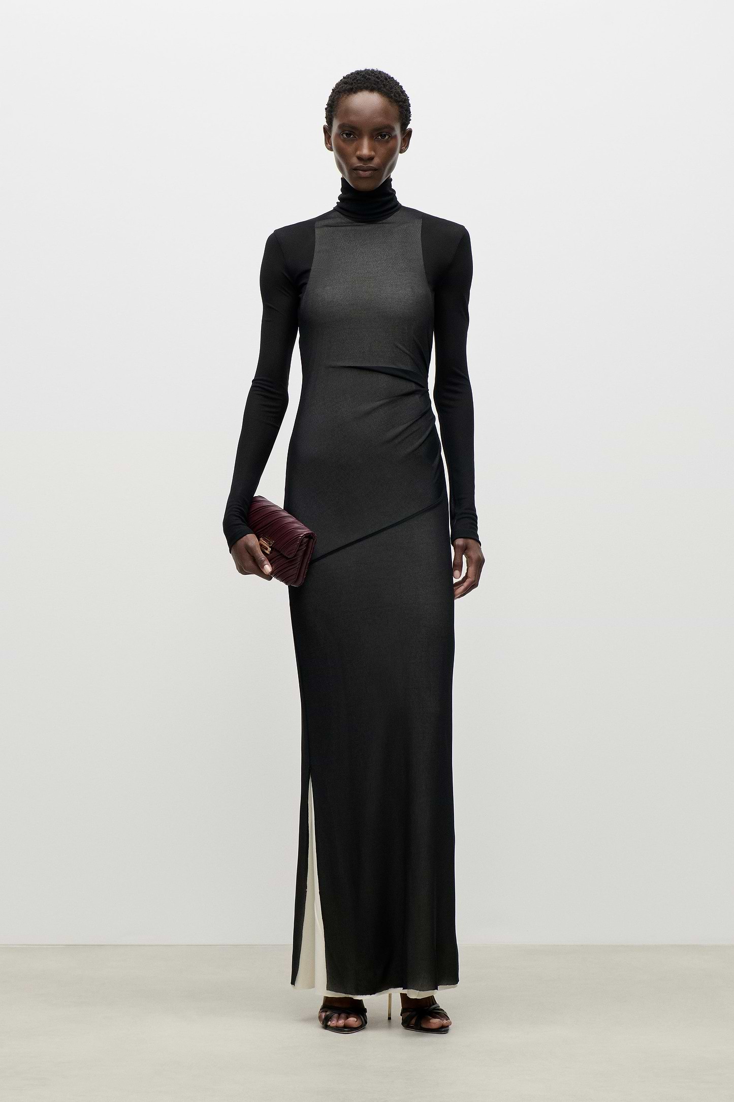 Layered Gown In Black