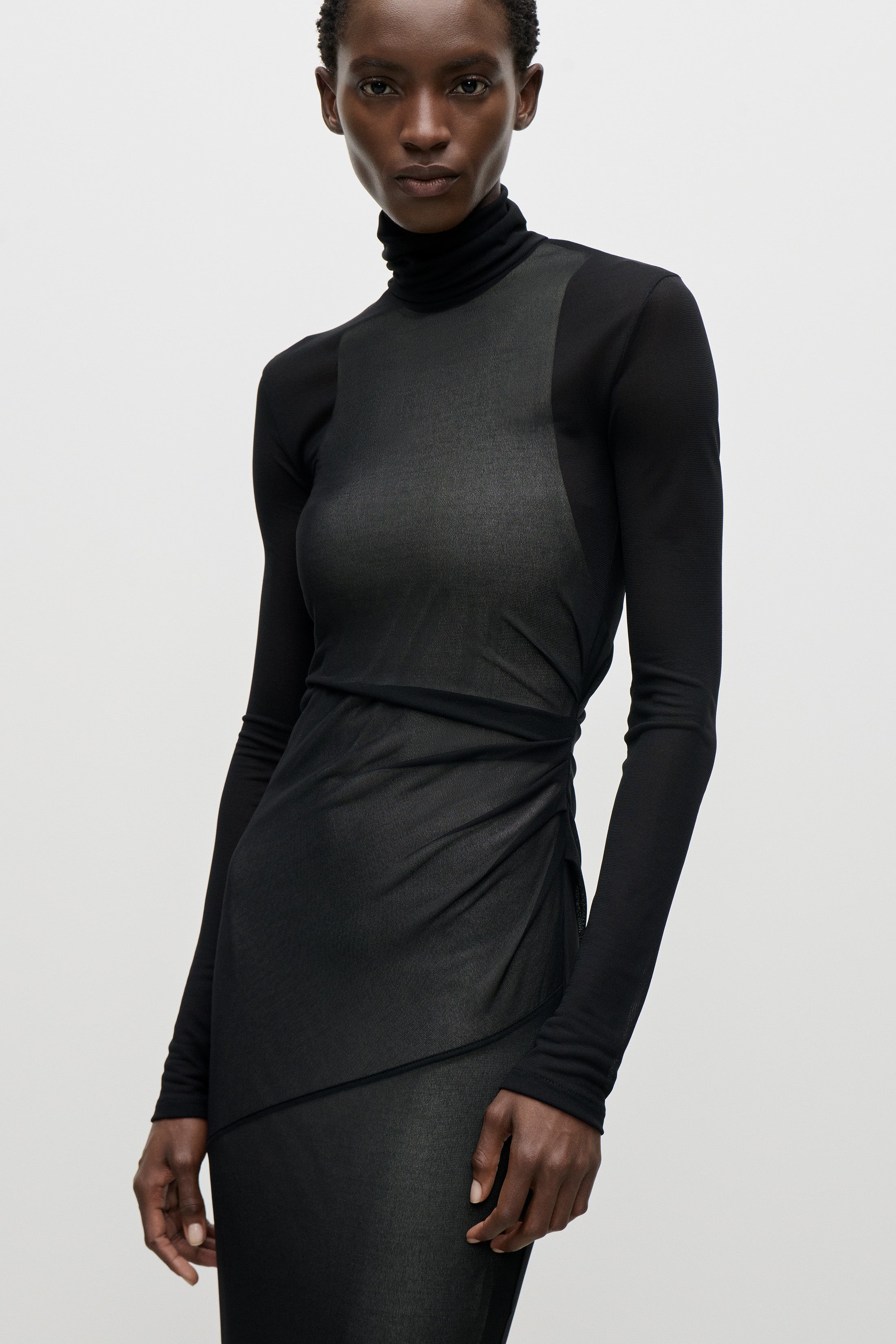Layered Gown In Black