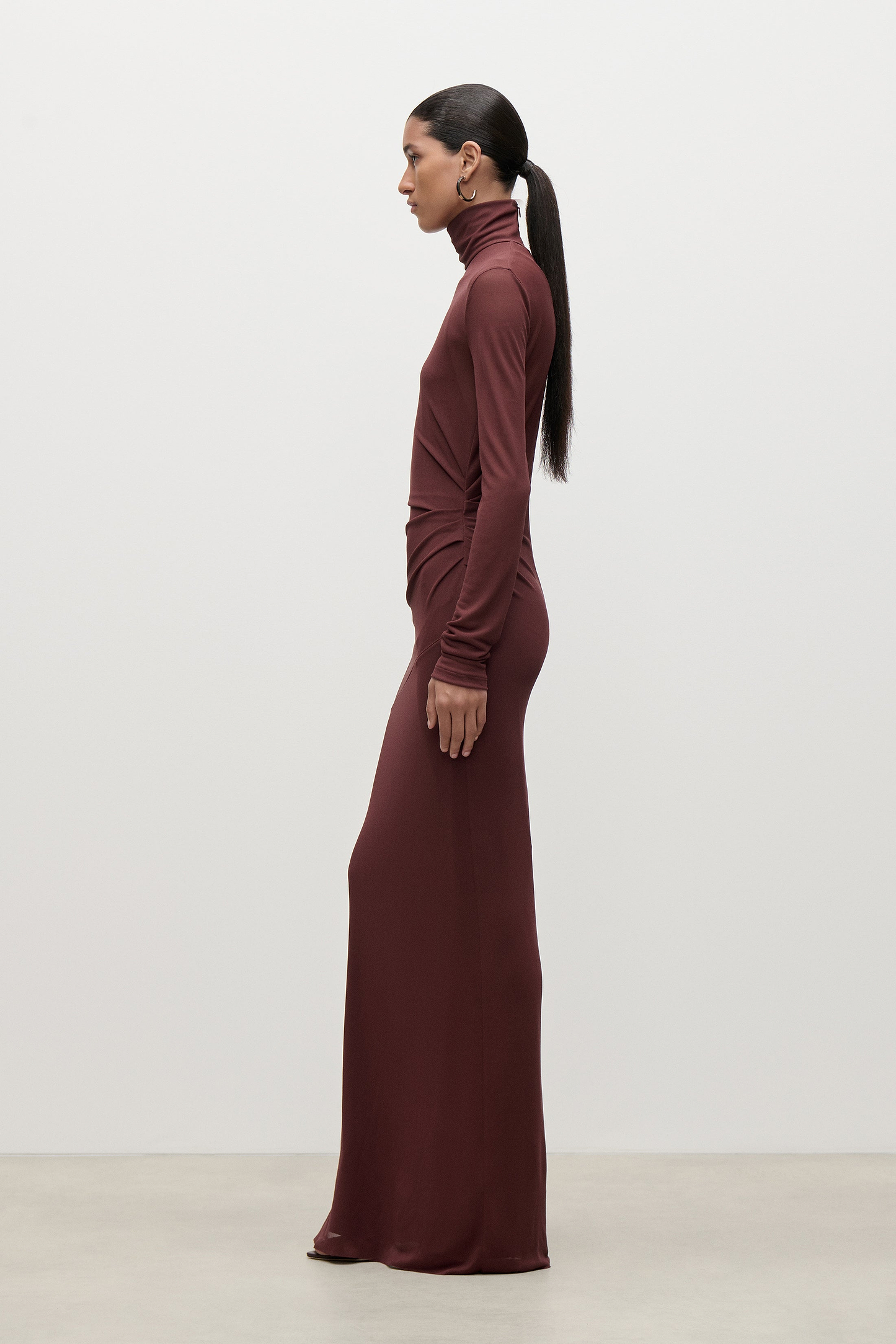 Layered Gown In Burgundy