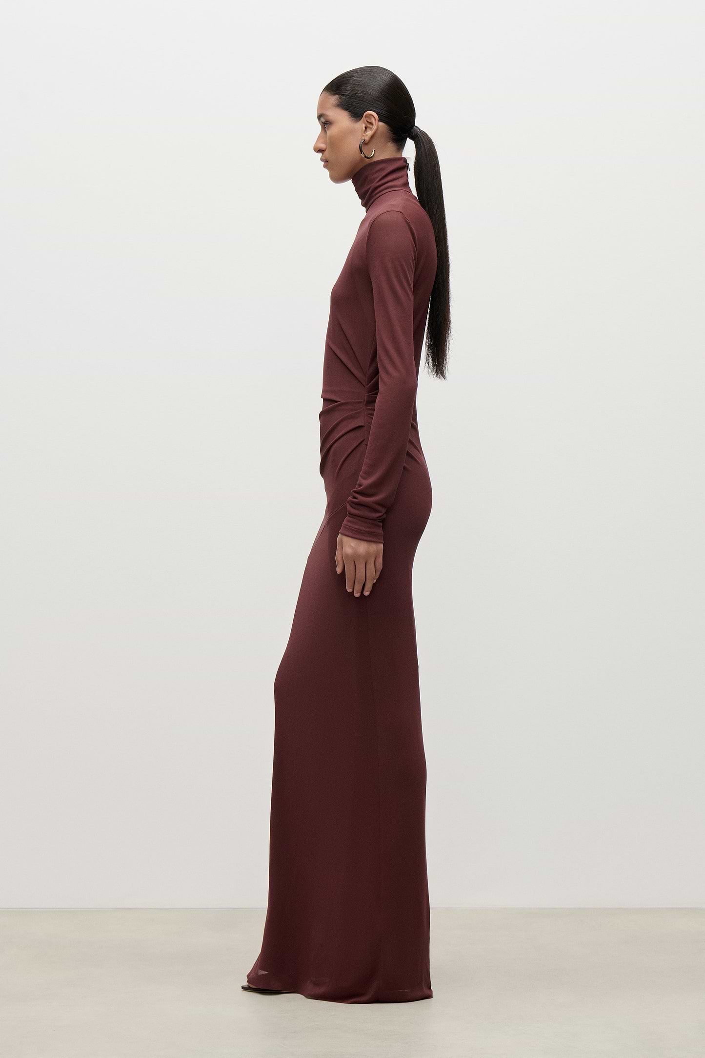 Layered Gown In Burgundy
