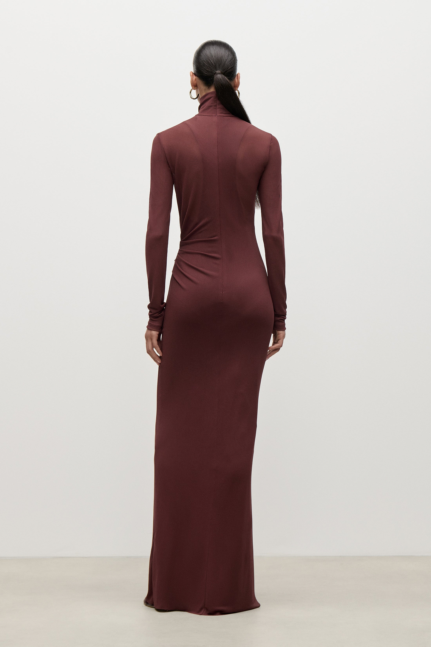 Layered Gown In Burgundy