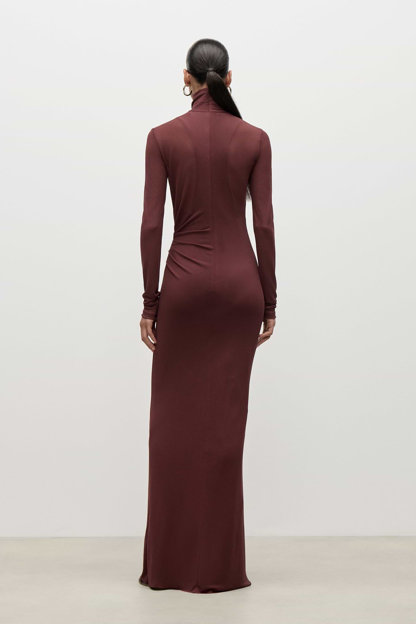 Layered Gown In Burgundy