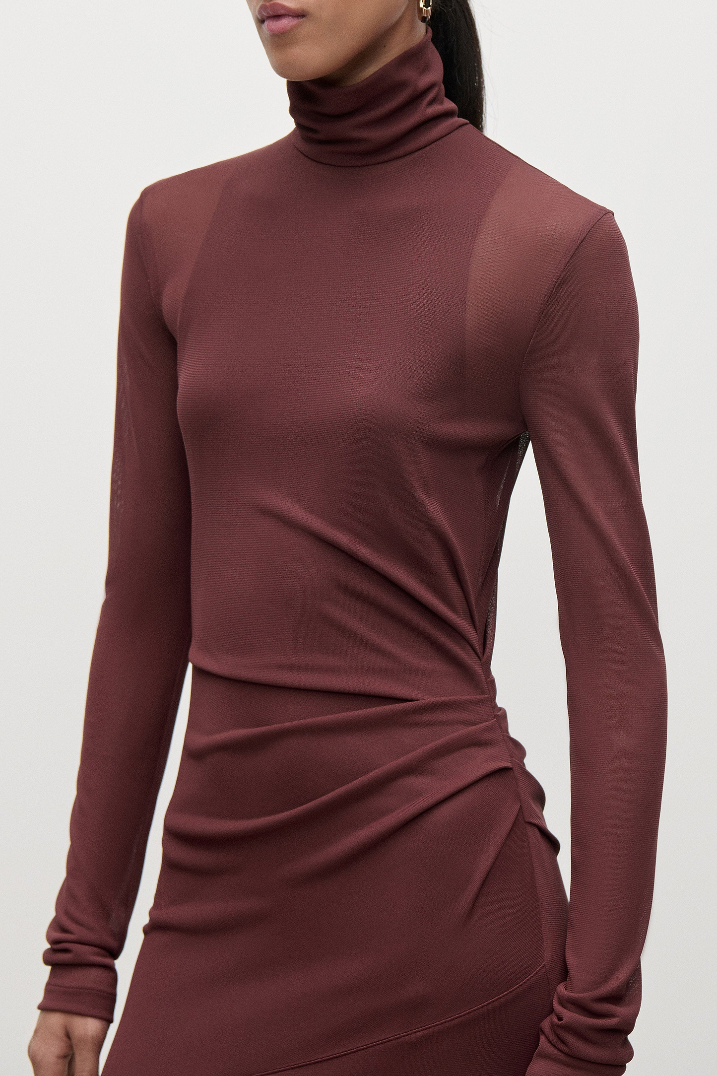 Layered Gown In Burgundy