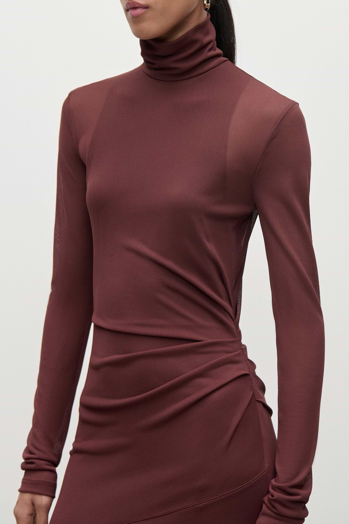 Layered Gown In Burgundy