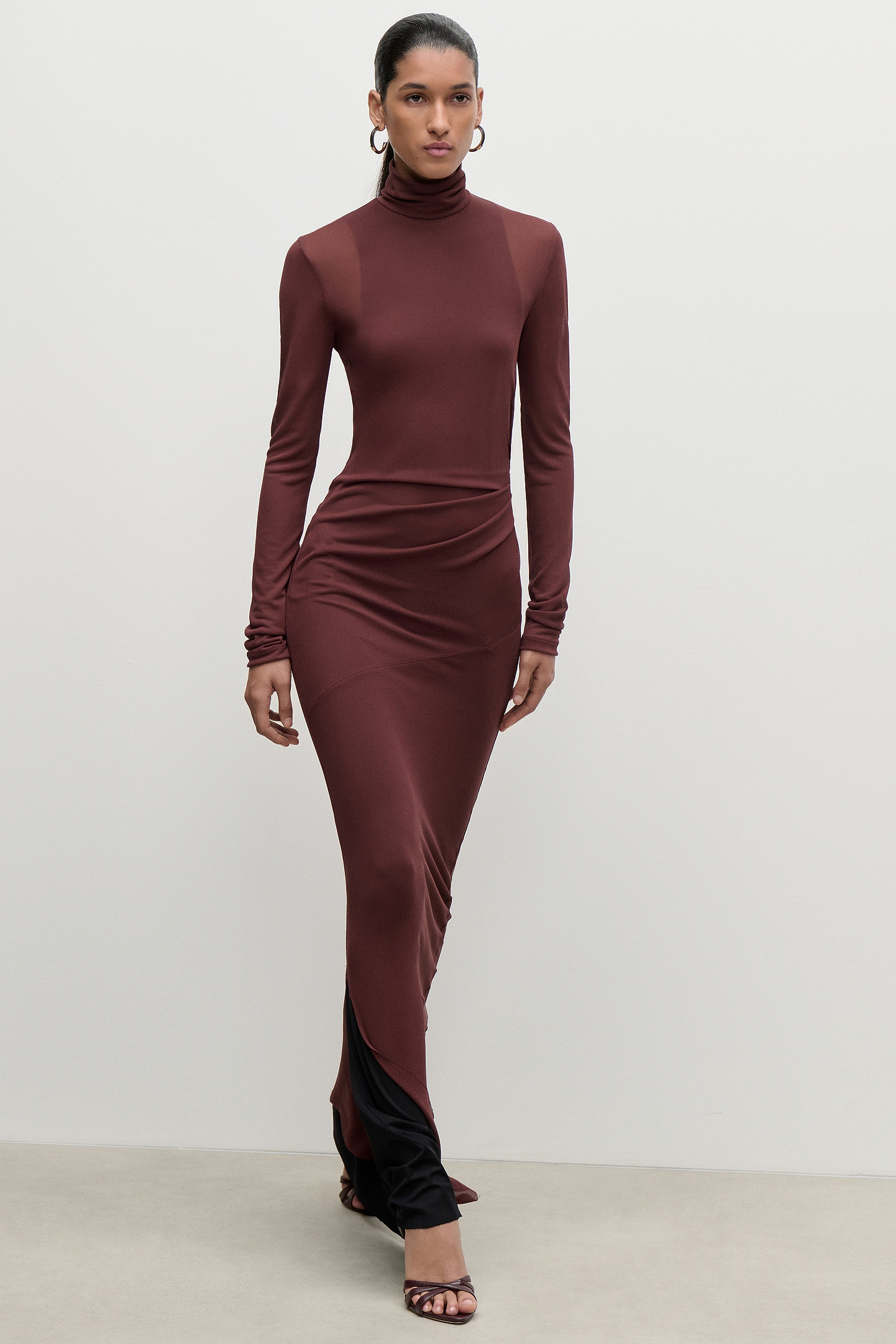 Layered Gown In Burgundy