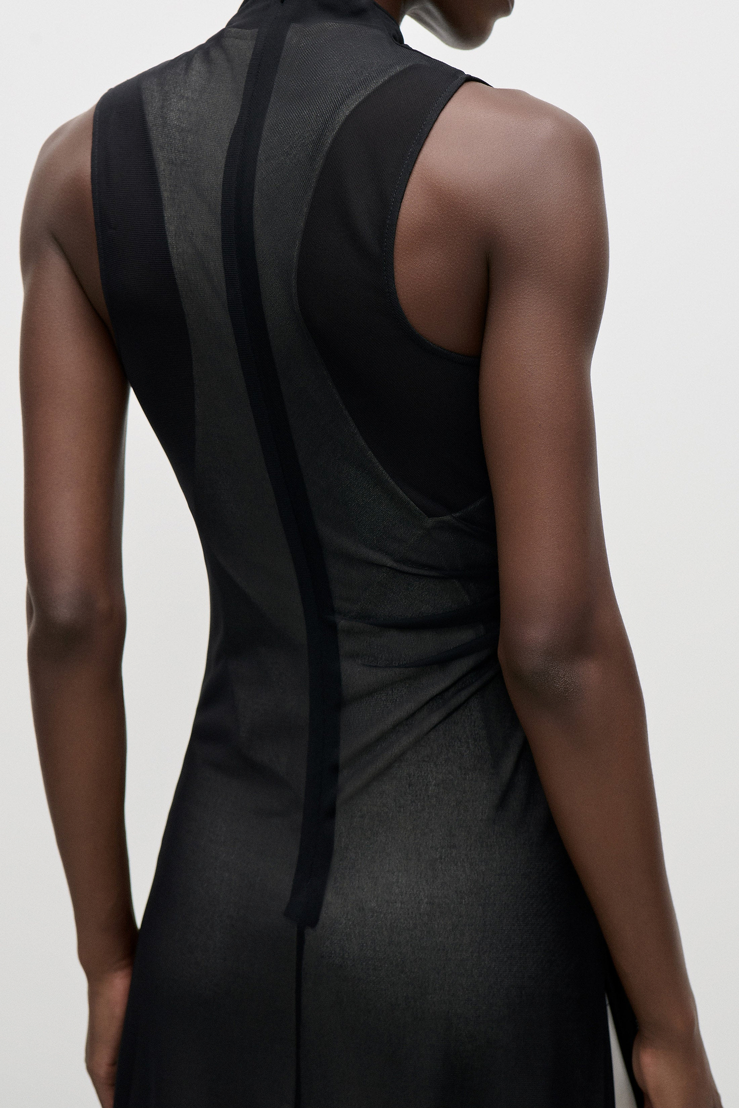 Layered Midi Dress In Black