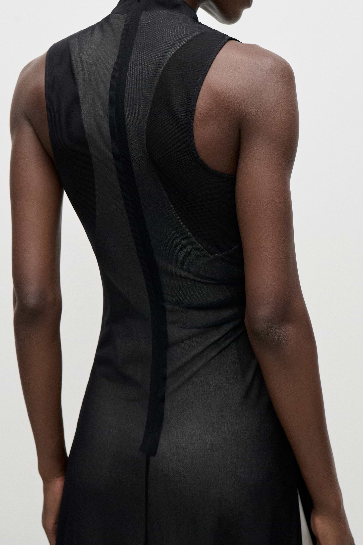 Layered Midi Dress In Black
