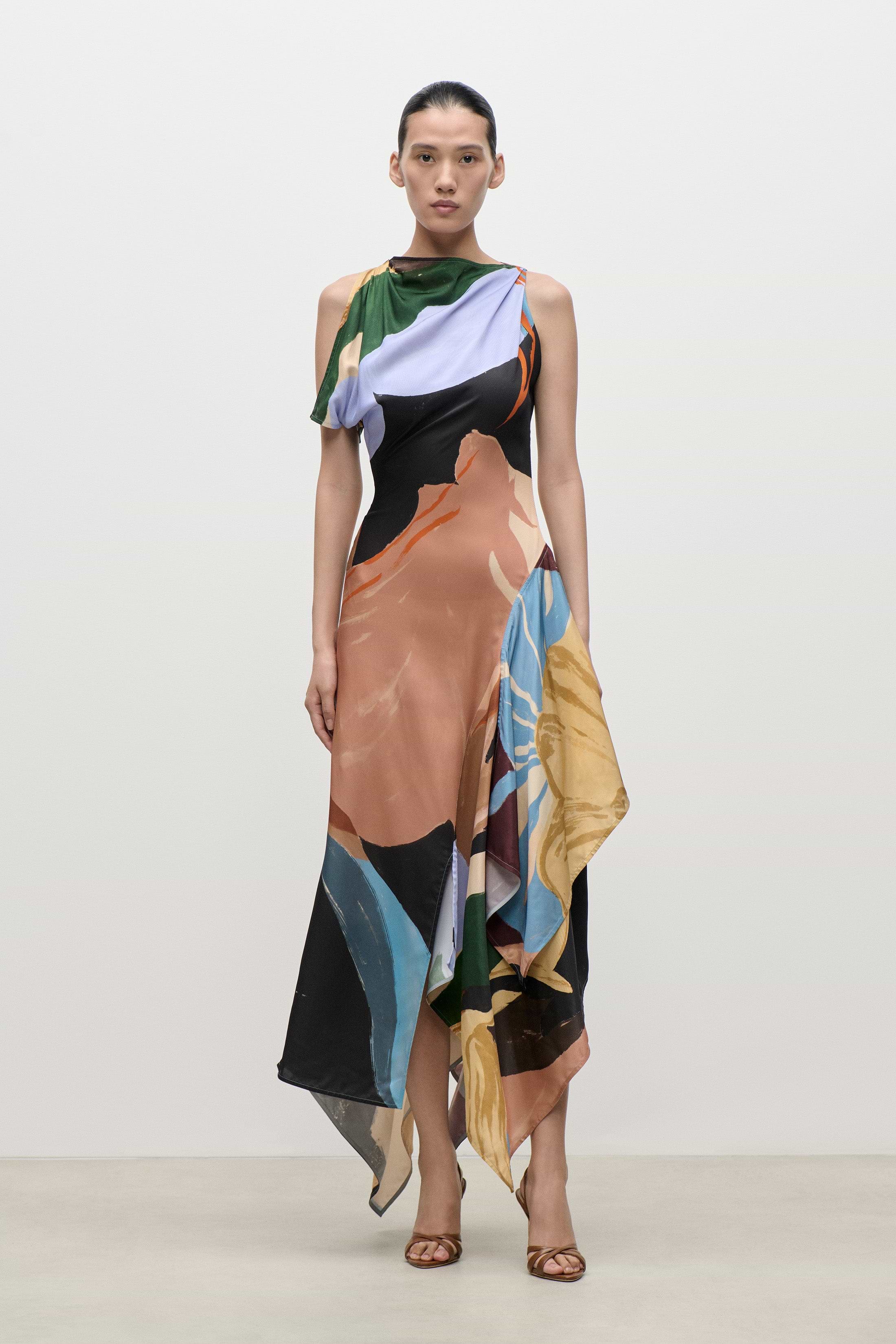 Daphne Midi Dress In Symphony Garden Print