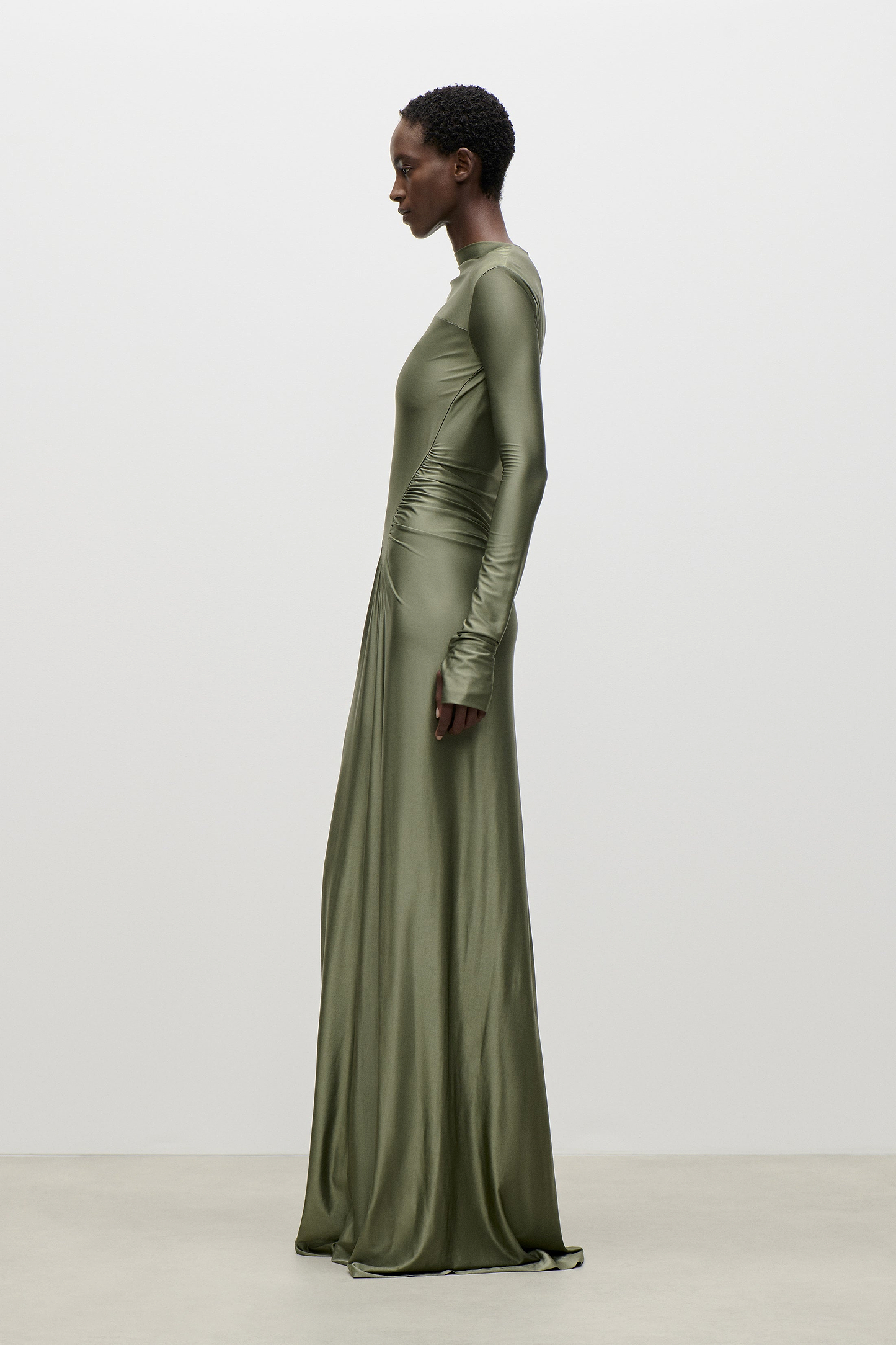 Asymmetric Gown In Green