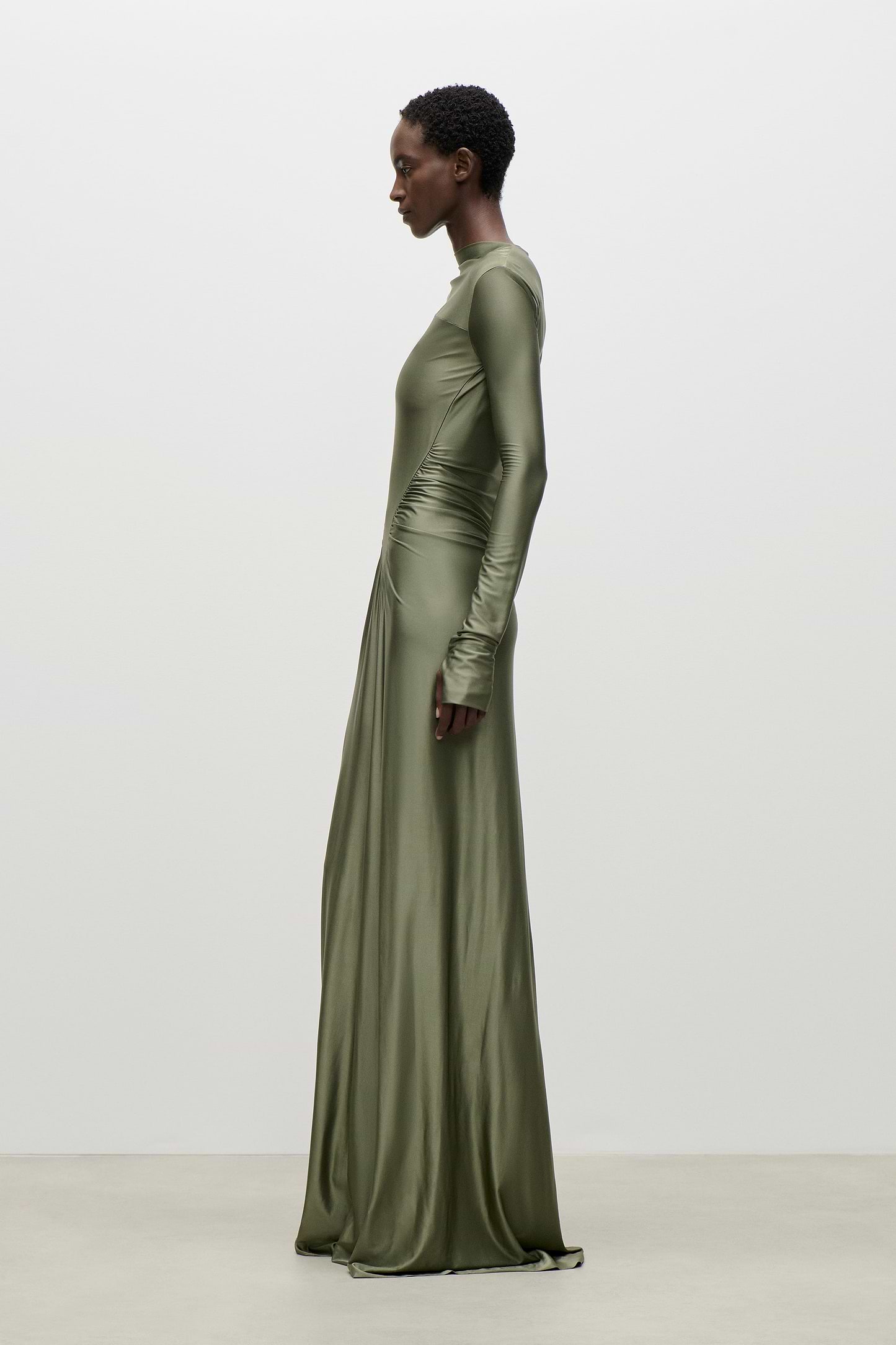 Asymmetric Gown In Green