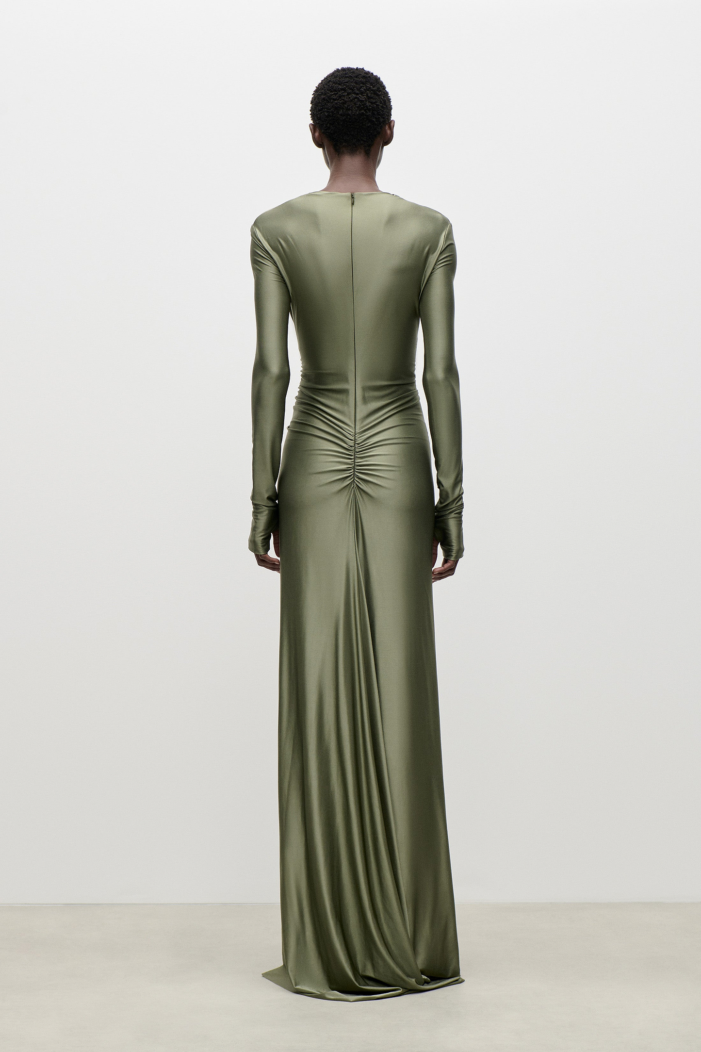 Asymmetric Gown In Green