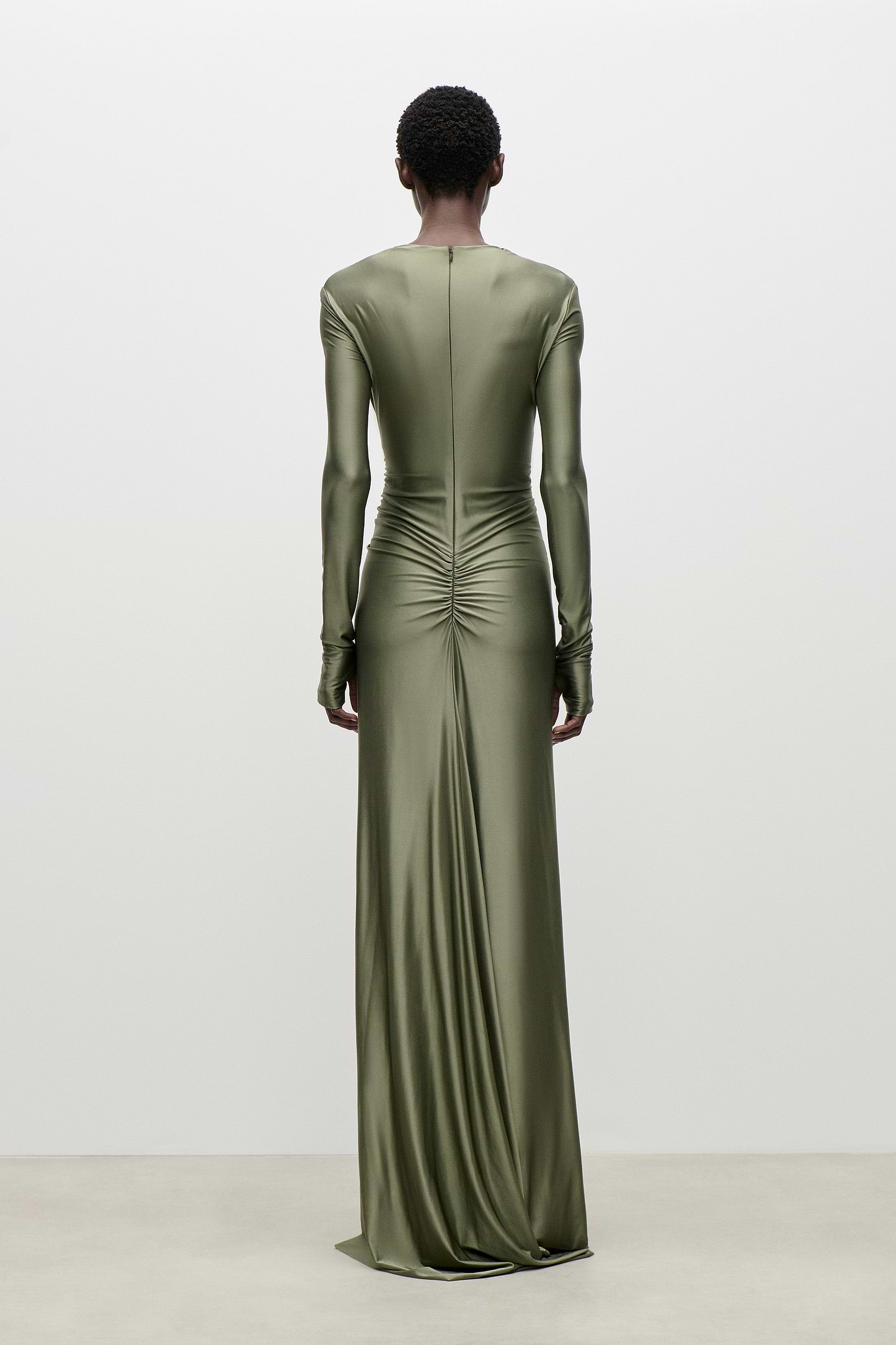 Asymmetric Gown In Green