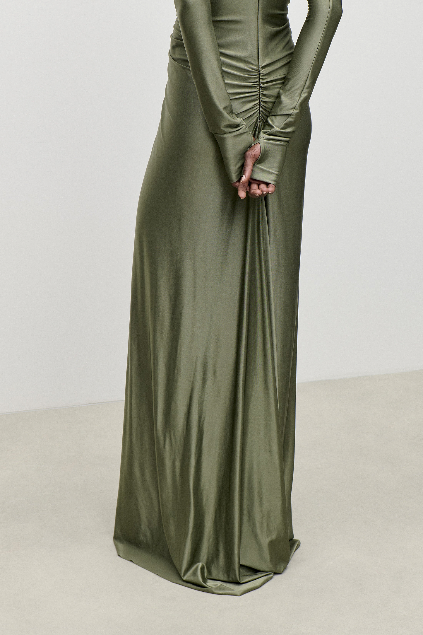 Asymmetric Gown In Green