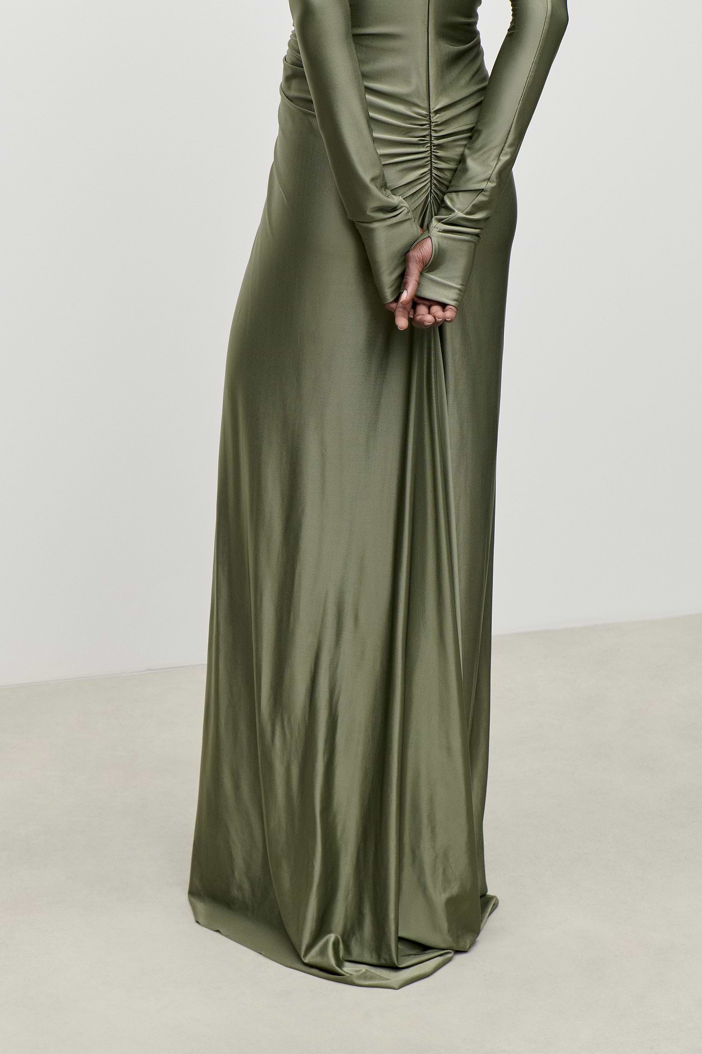 Asymmetric Gown In Green