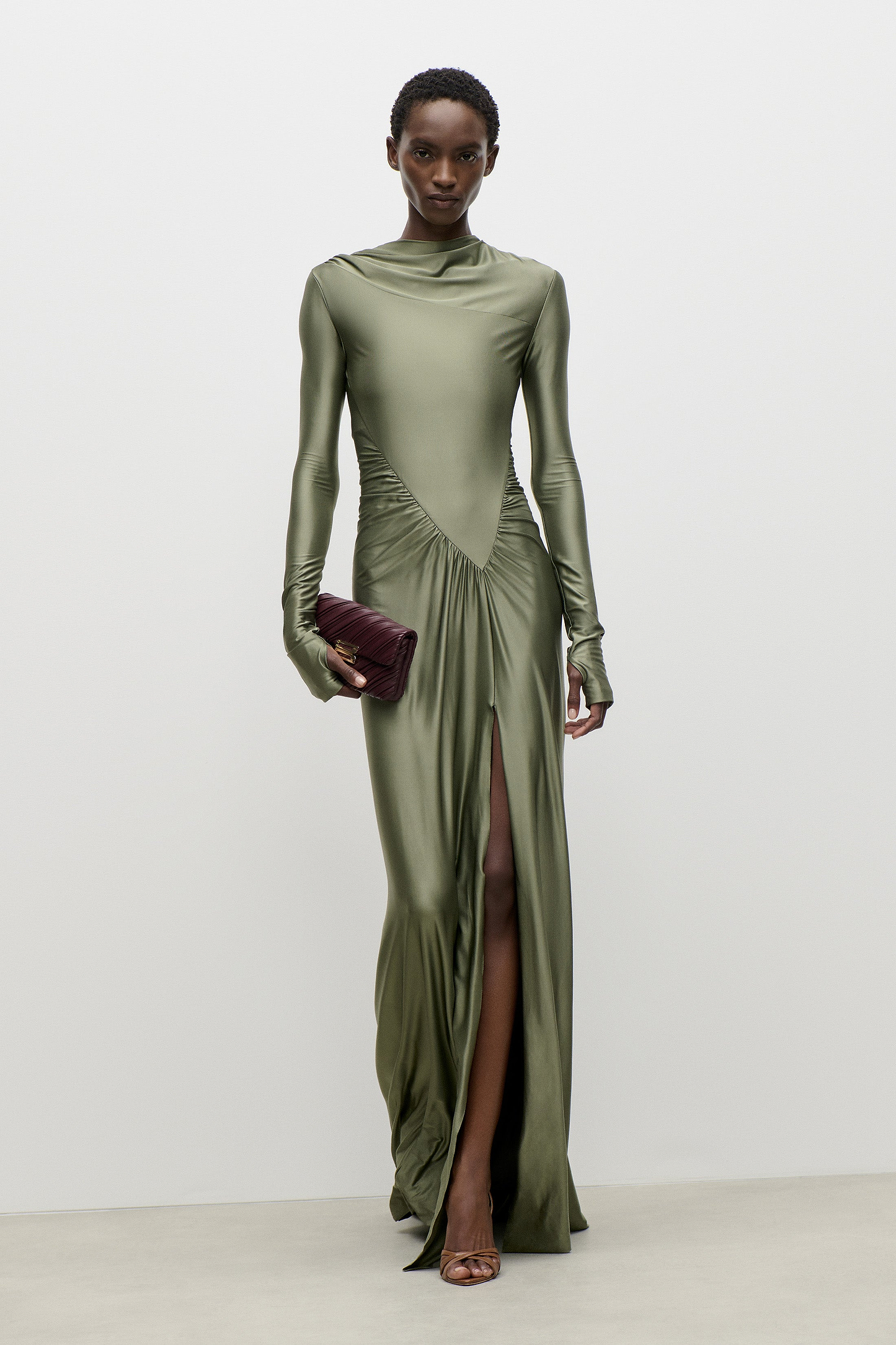 Asymmetric Gown In Green