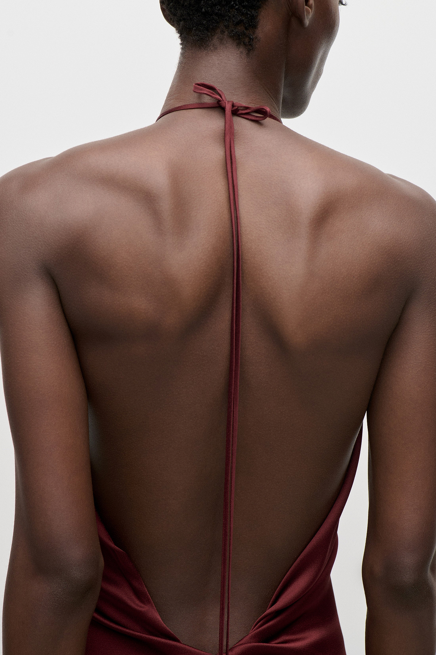 Halterneck Gown In Burgundy
