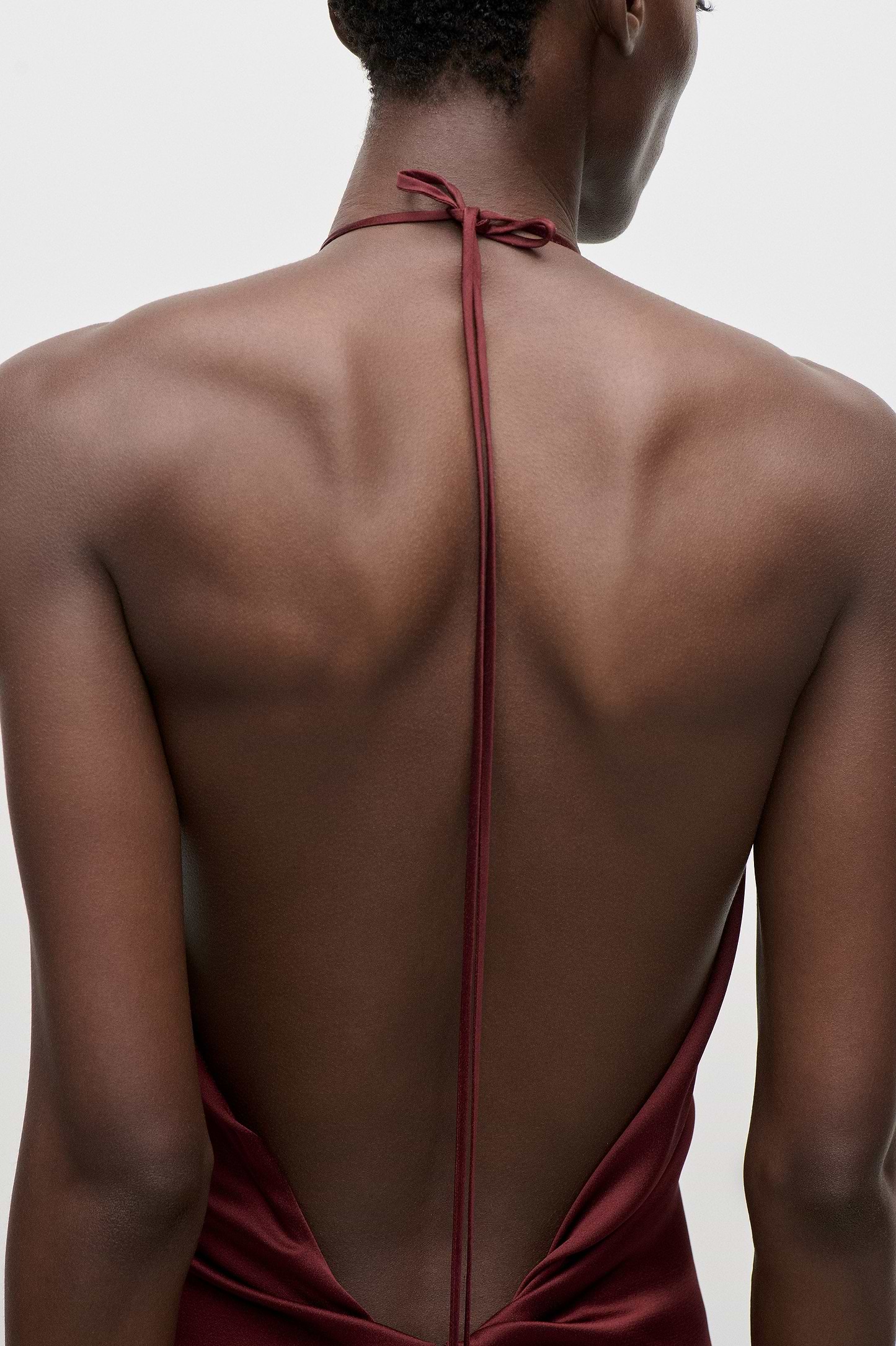 Halterneck Gown In Burgundy