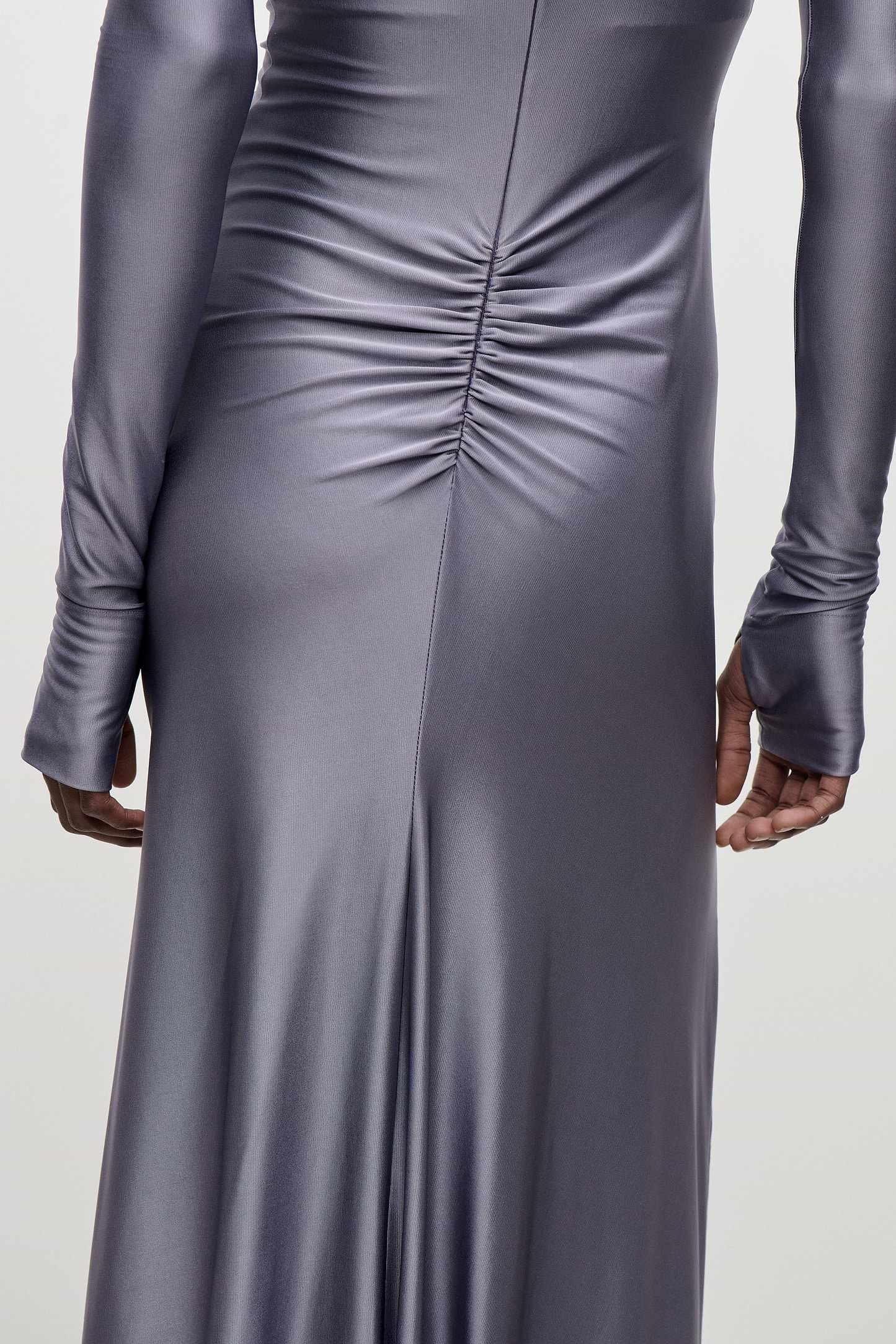 Draped Midi Dress In Lilac