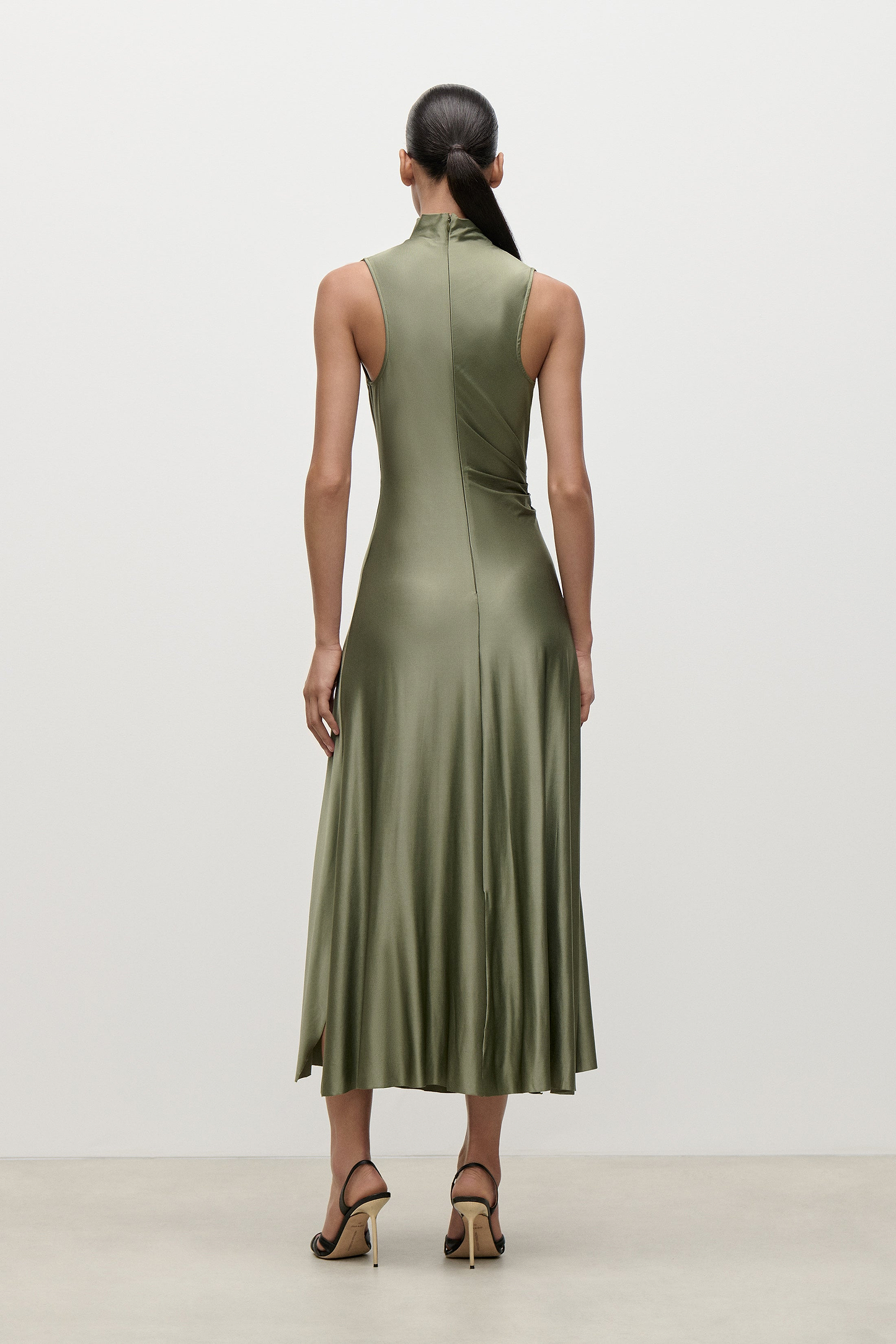 Layered Midi Dress in Green