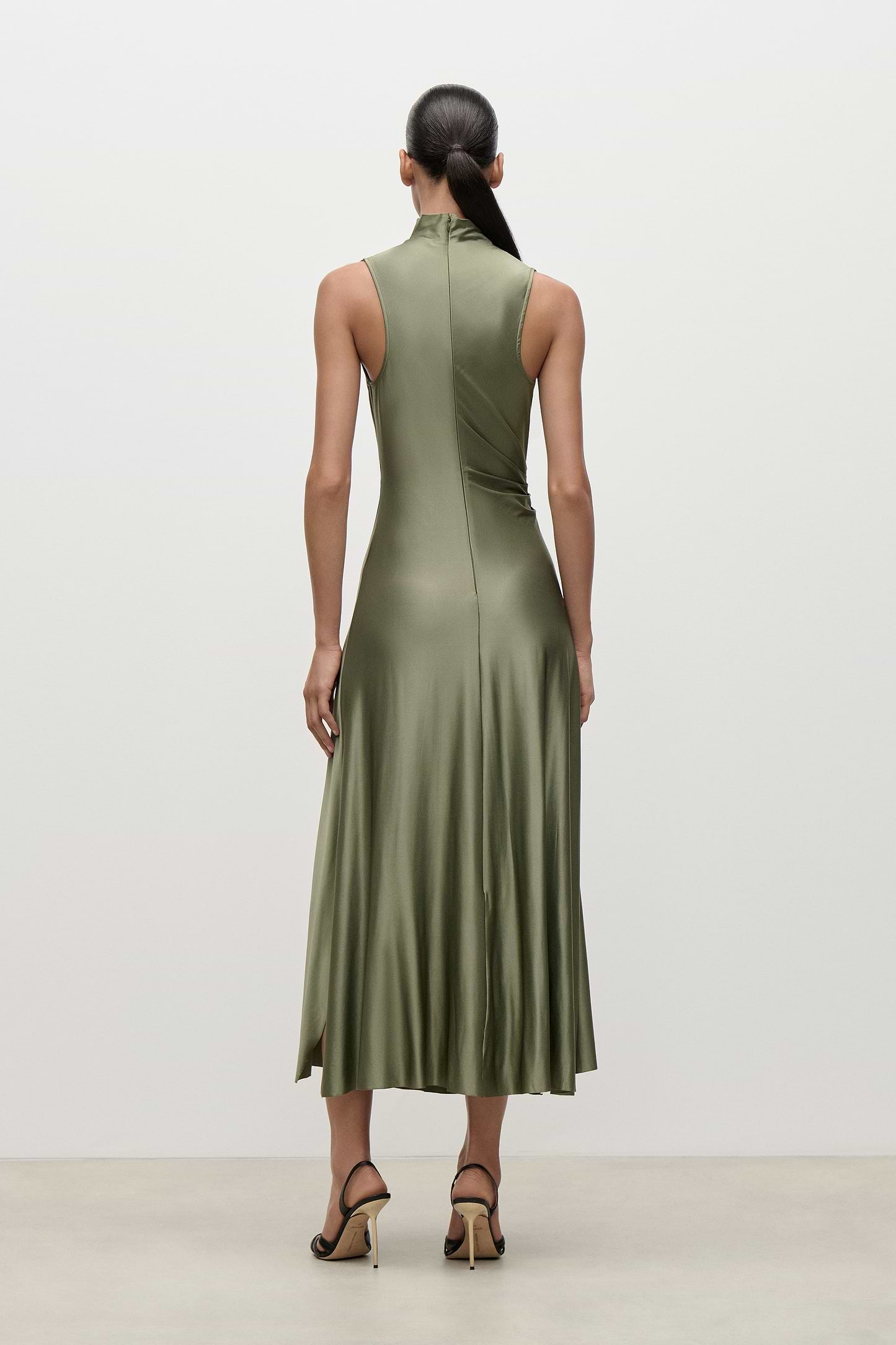 Layered Midi Dress in Green