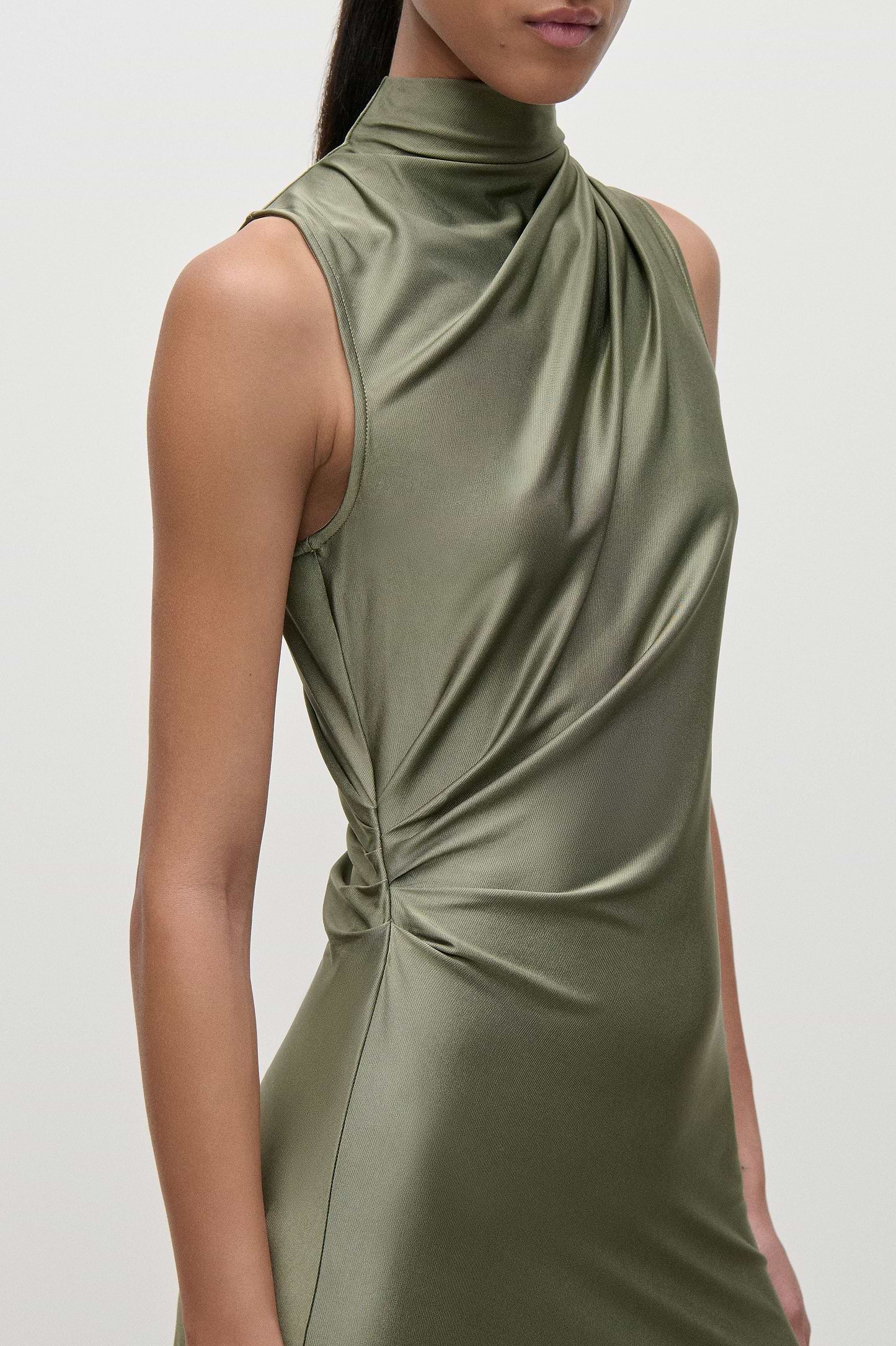 Layered Midi Dress in Green