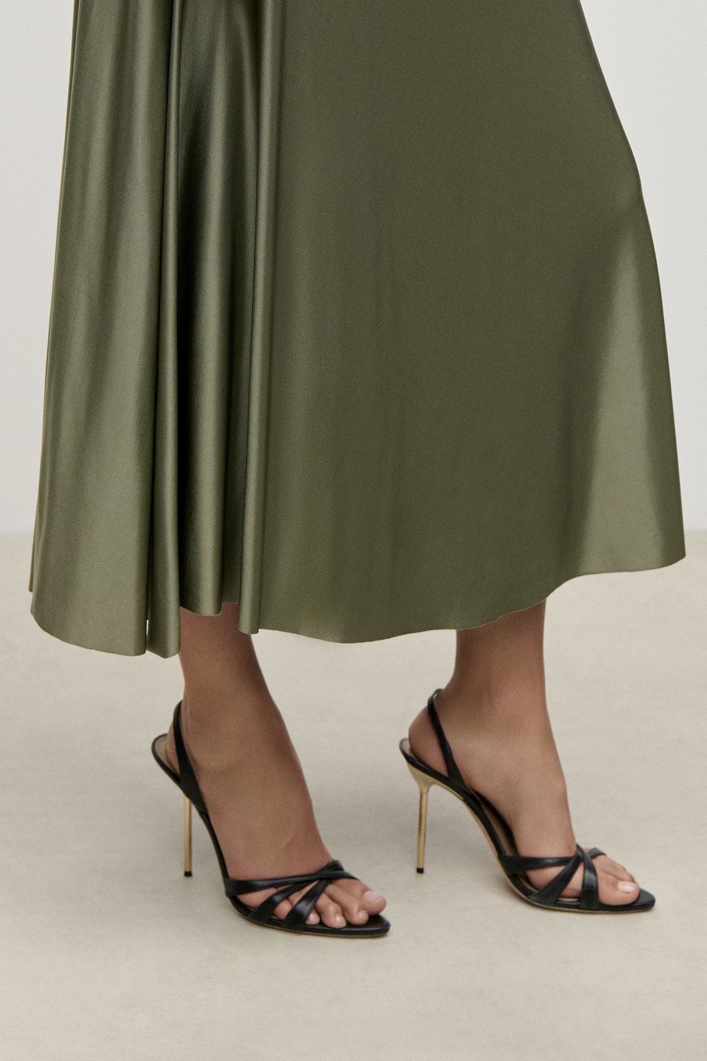 Layered Midi Dress in Green