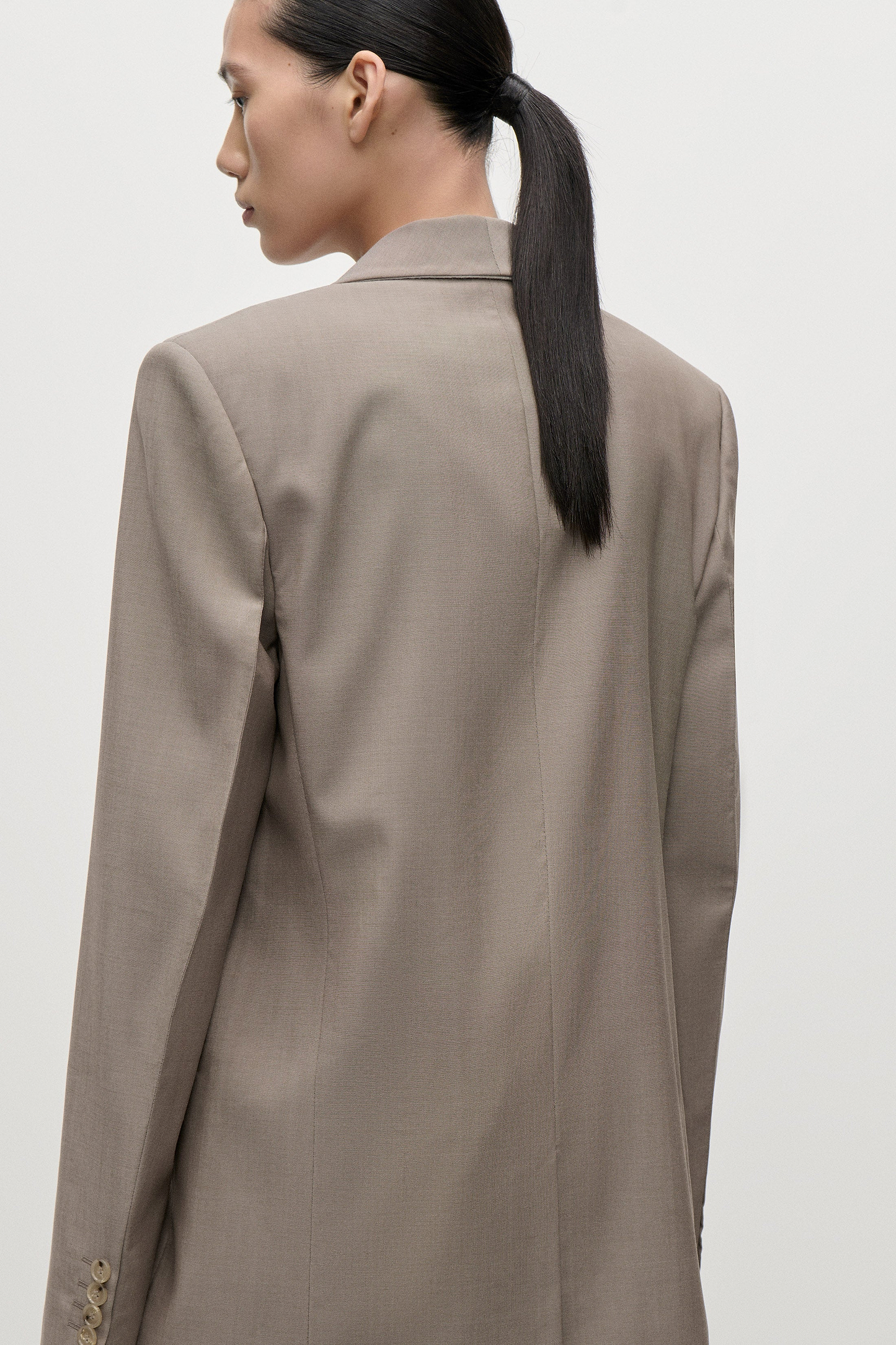 Shawl Collar Jacket In Beige