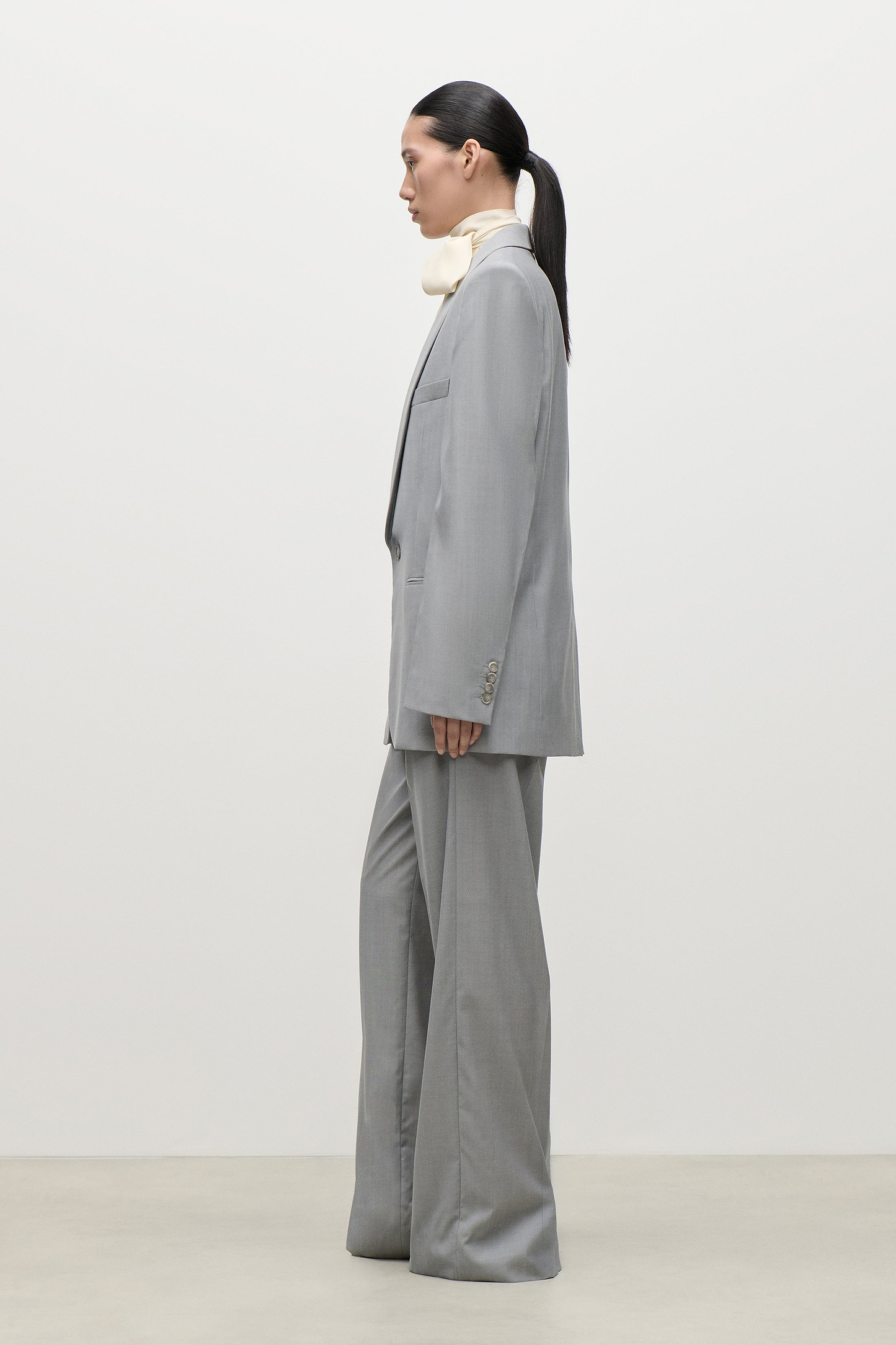 Shawl Collar Jacket In Light Grey