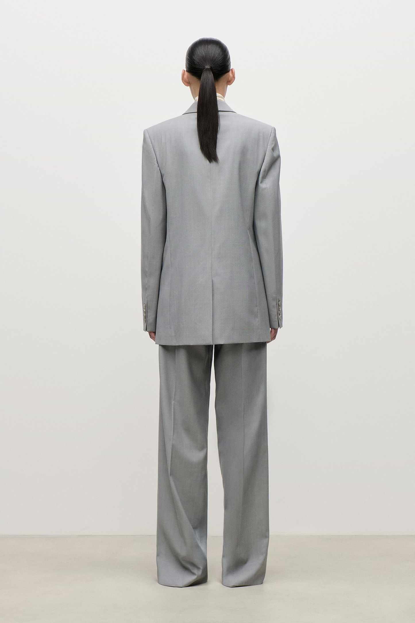 Shawl Collar Jacket In Light Grey