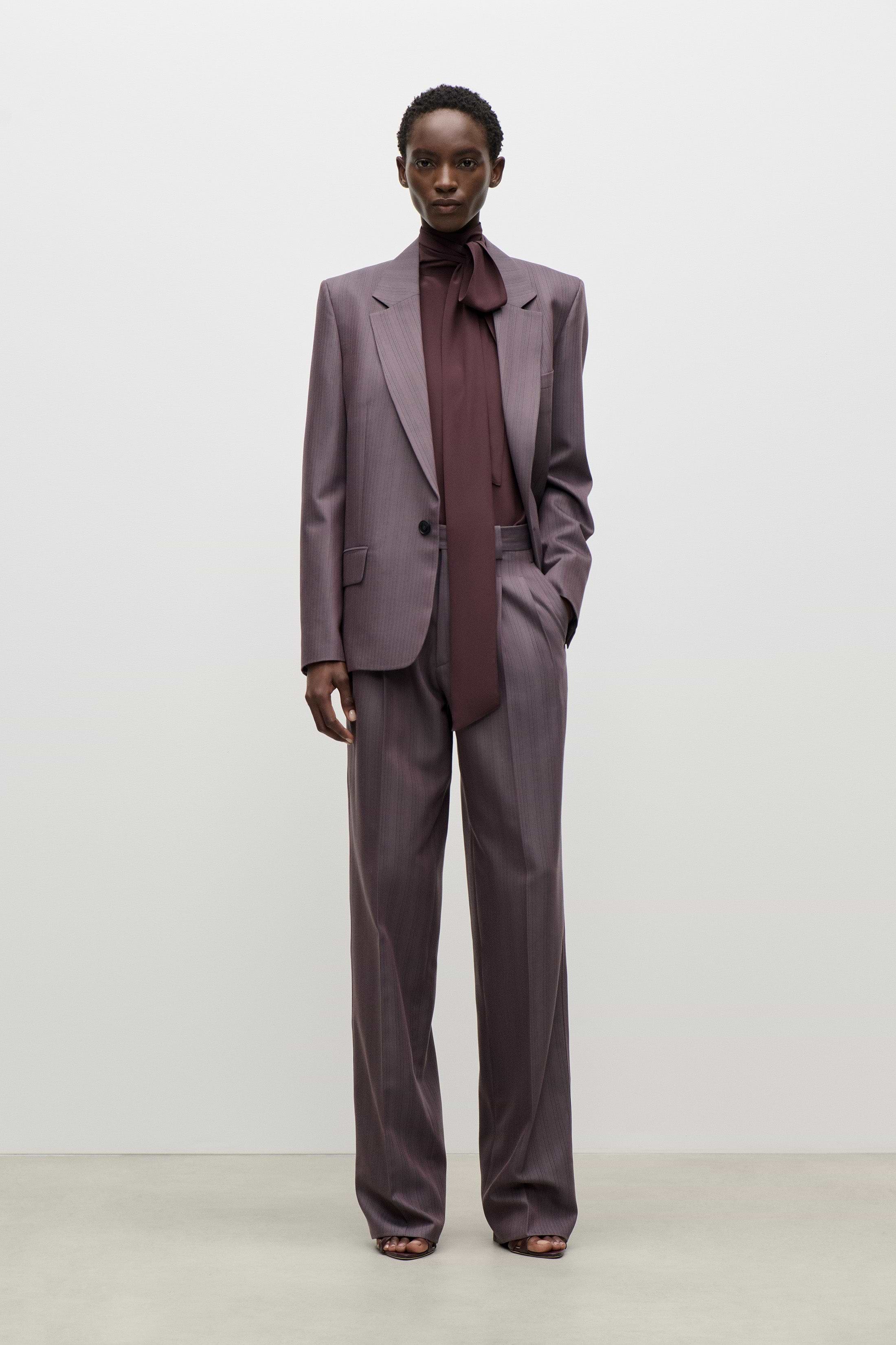 Notched Collar Jacket In Purple