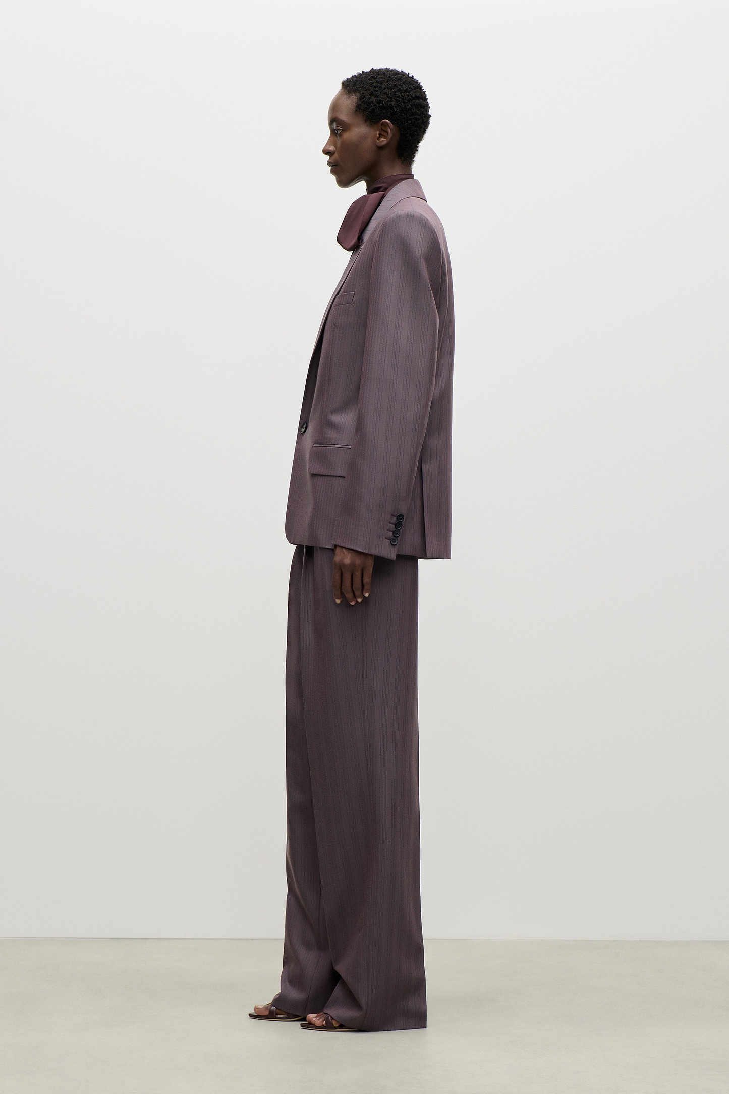 Notched Collar Jacket In Purple