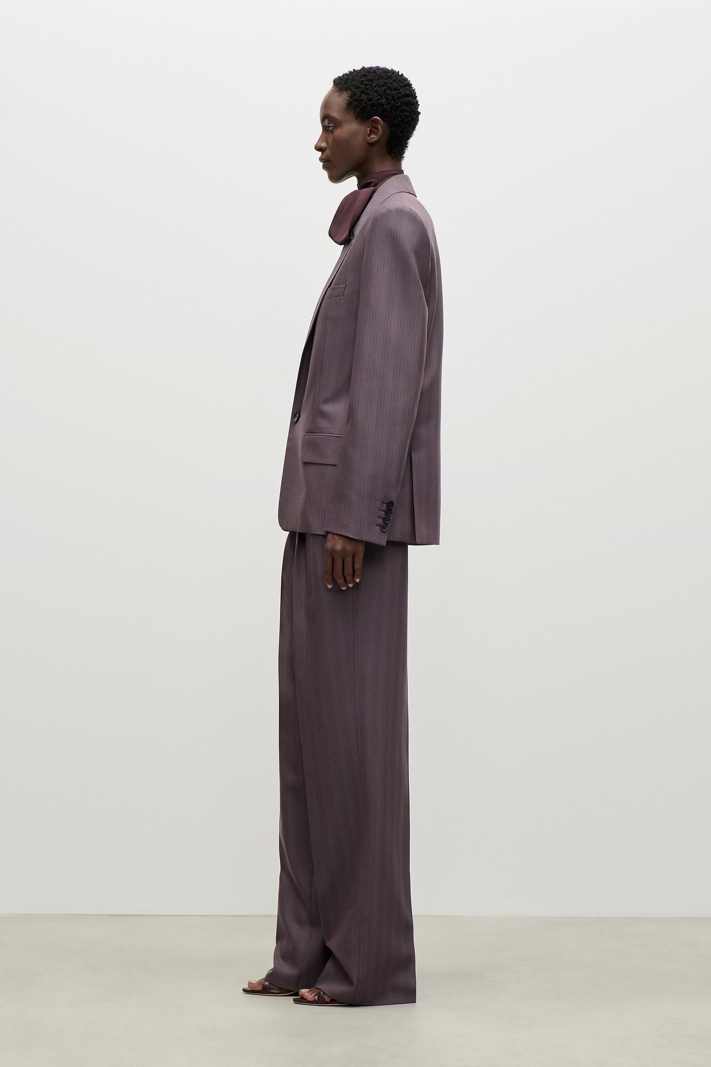 Notched Collar Jacket In Purple
