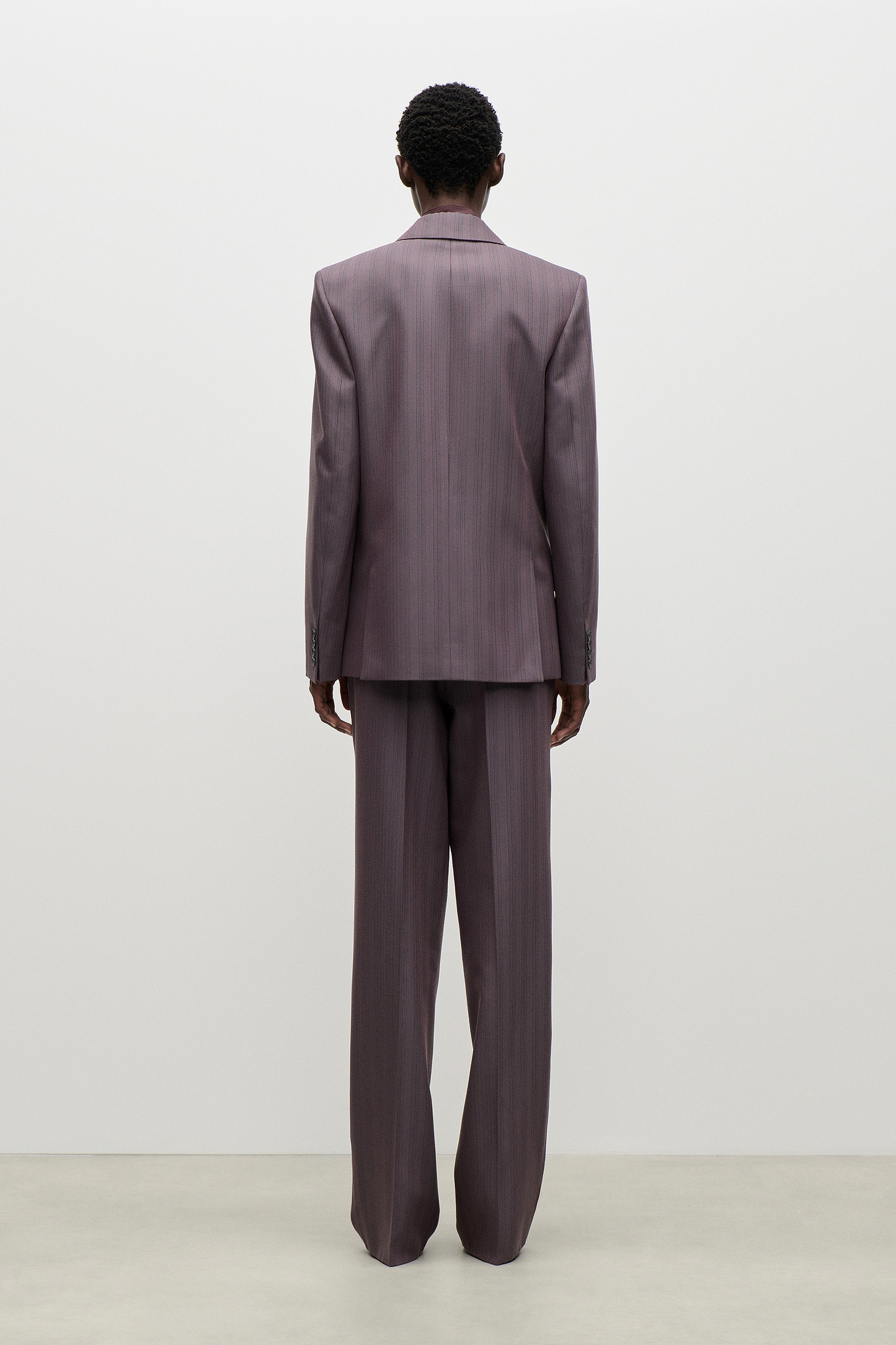 Notched Collar Jacket In Purple