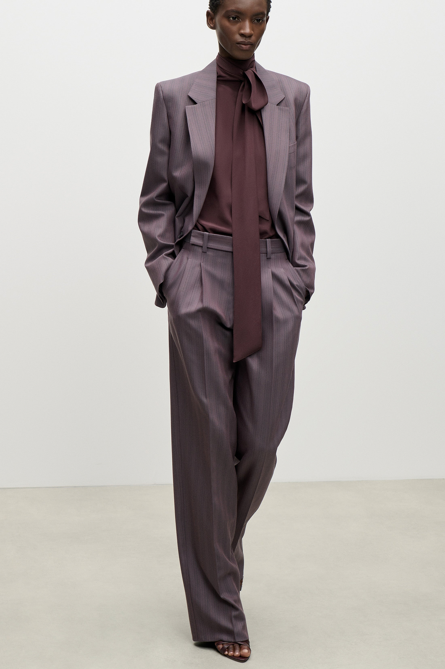 Notched Collar Jacket In Purple