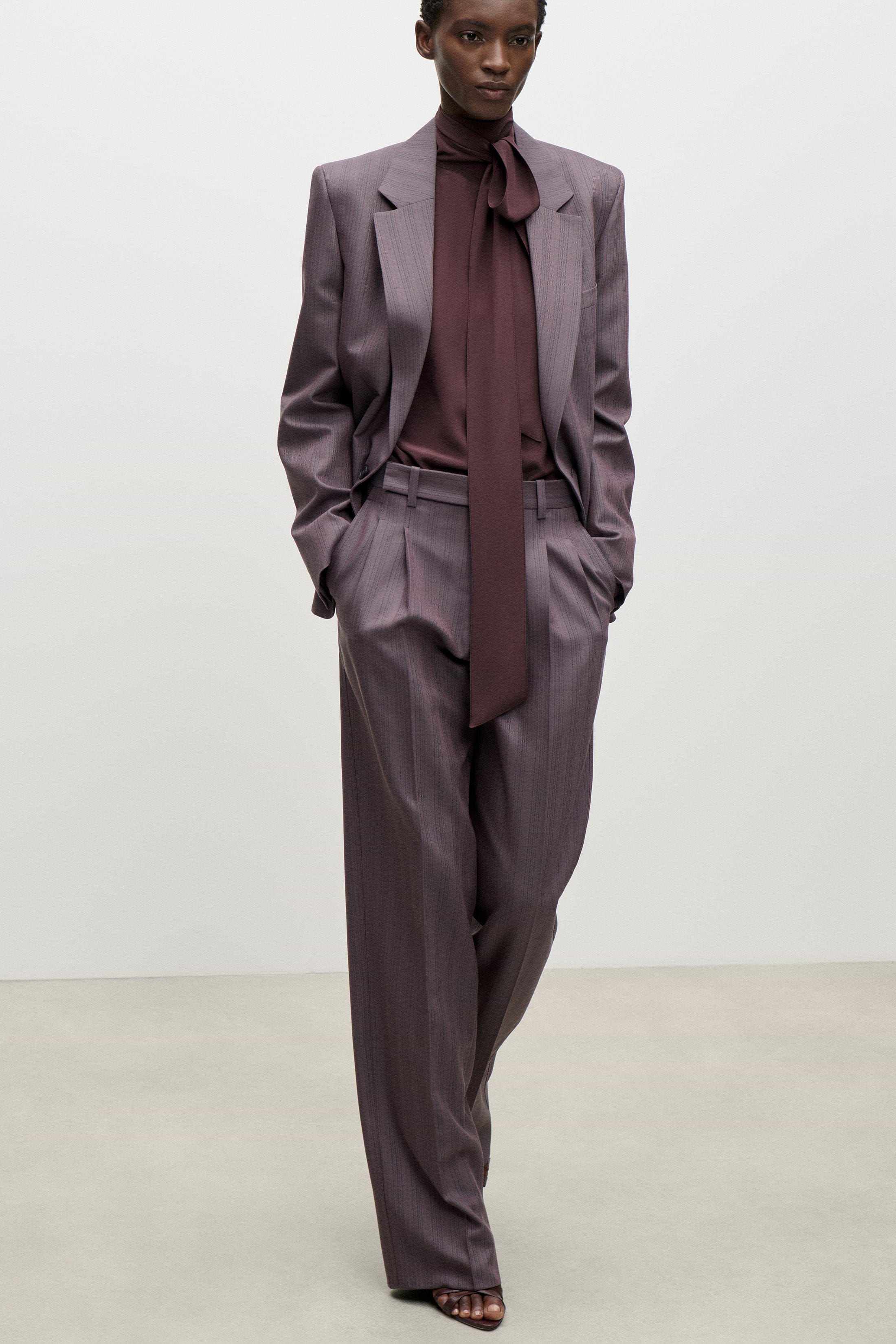 Notched Collar Jacket In Purple
