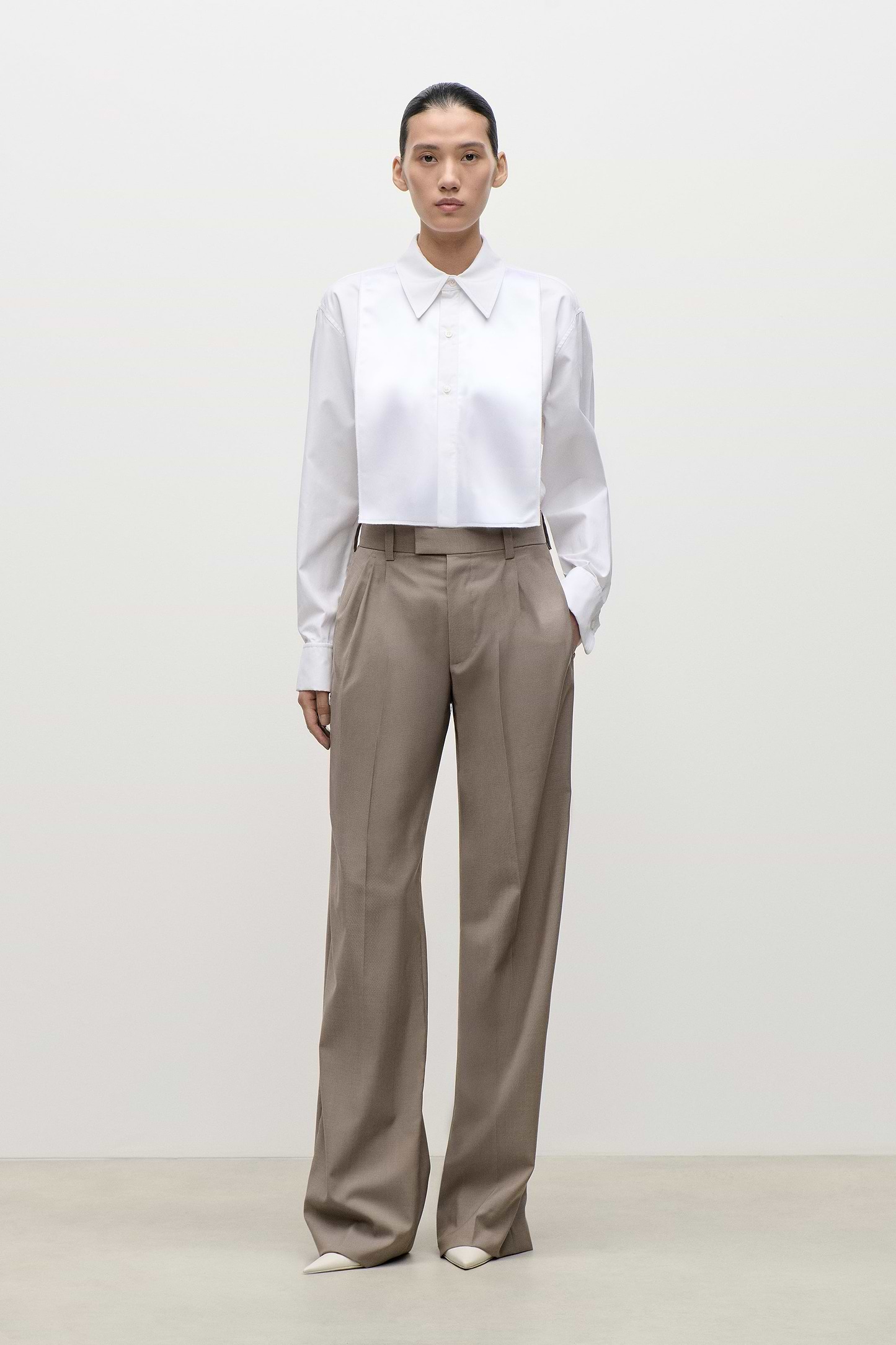 Tuxedo Bib Shirt In White