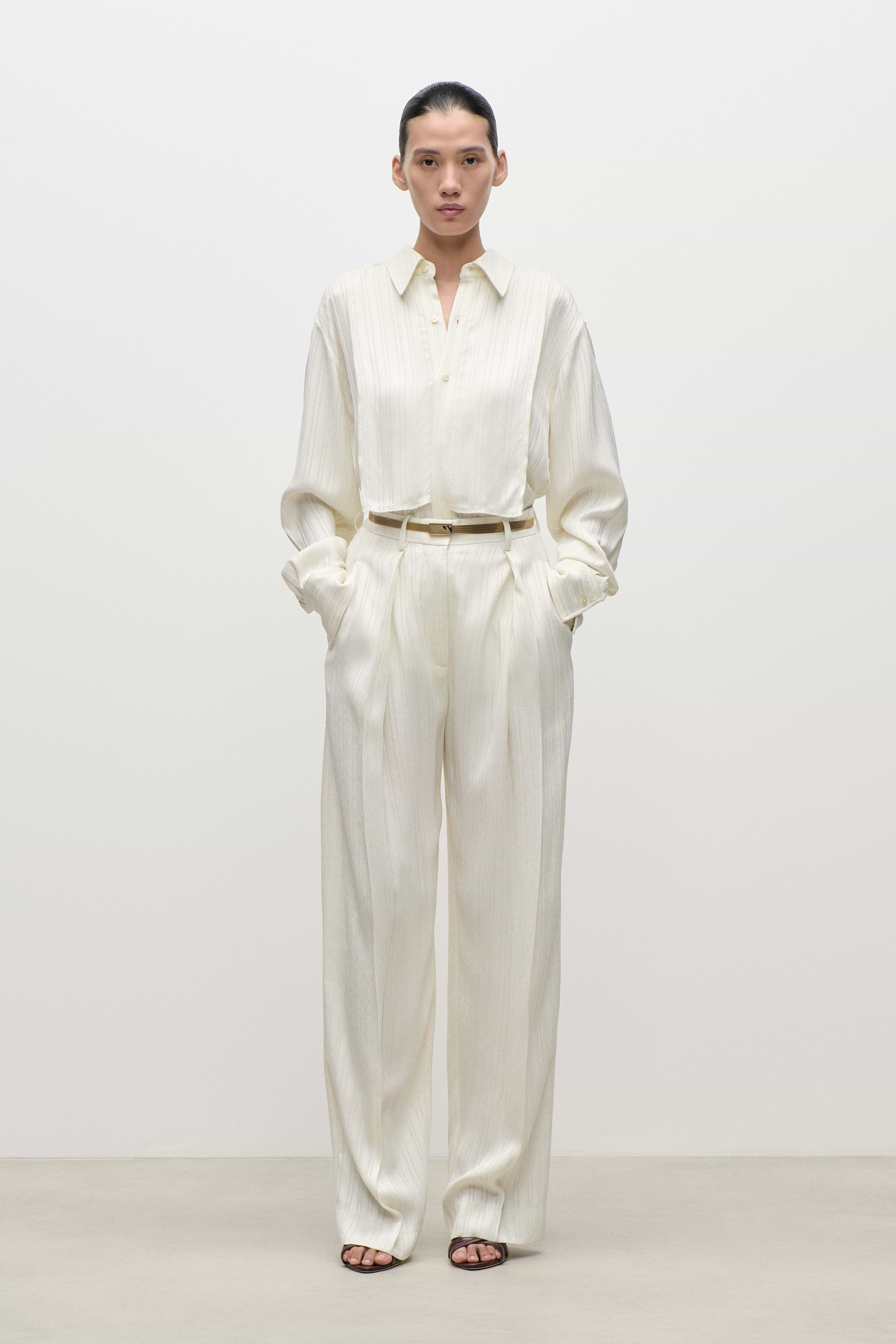 Tuxedo Bib Shirt In Ivory