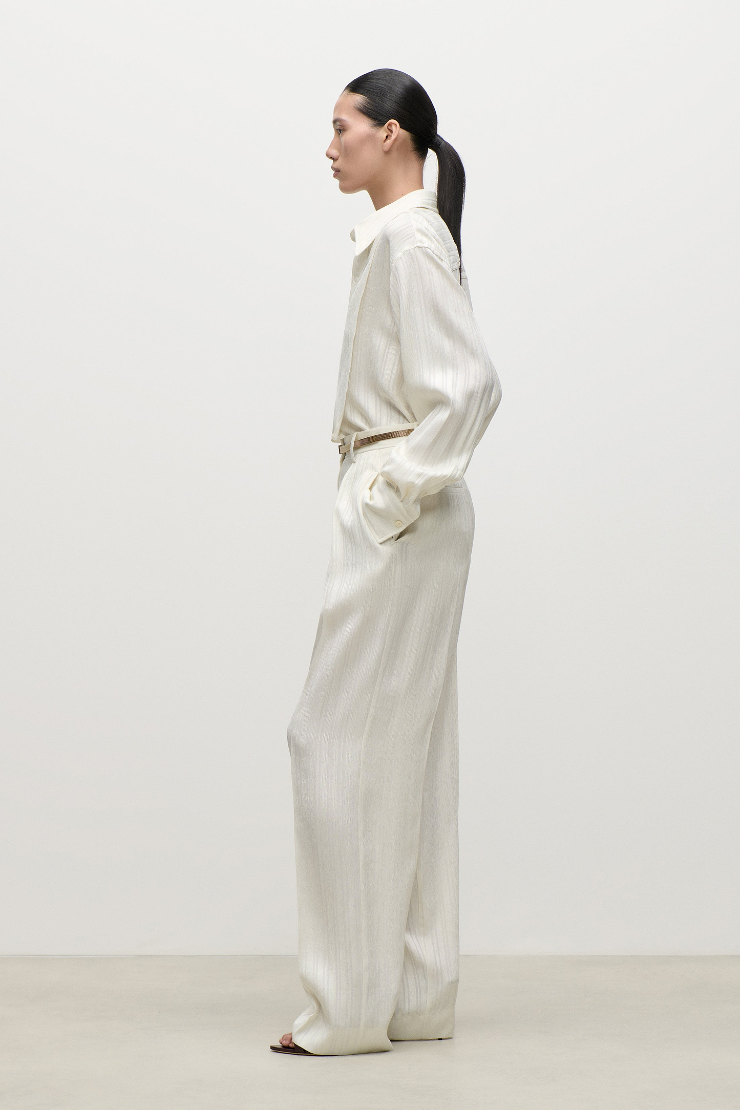 Tuxedo Bib Shirt In Ivory