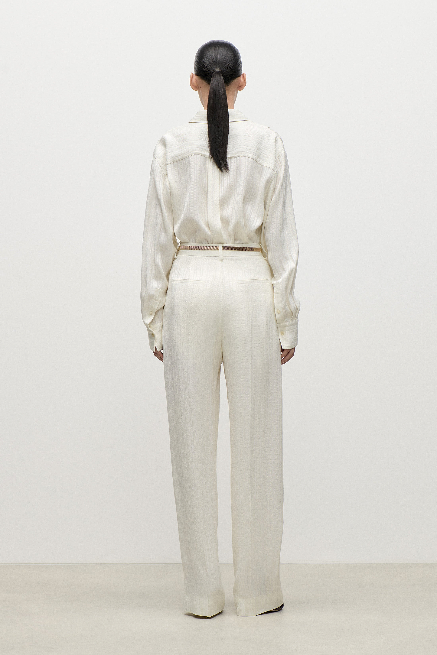 Tuxedo Bib Shirt In Ivory