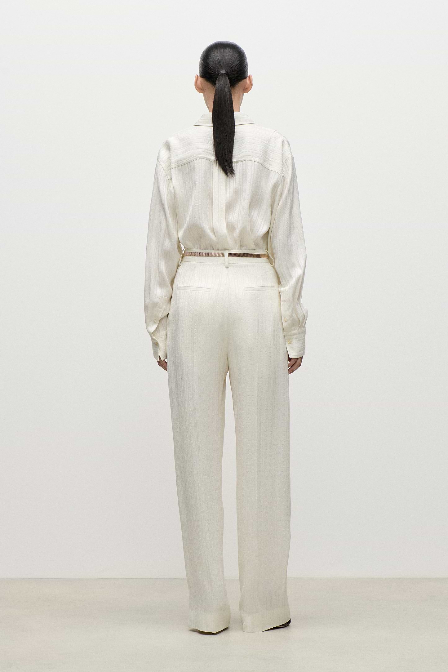 Tuxedo Bib Shirt In Ivory