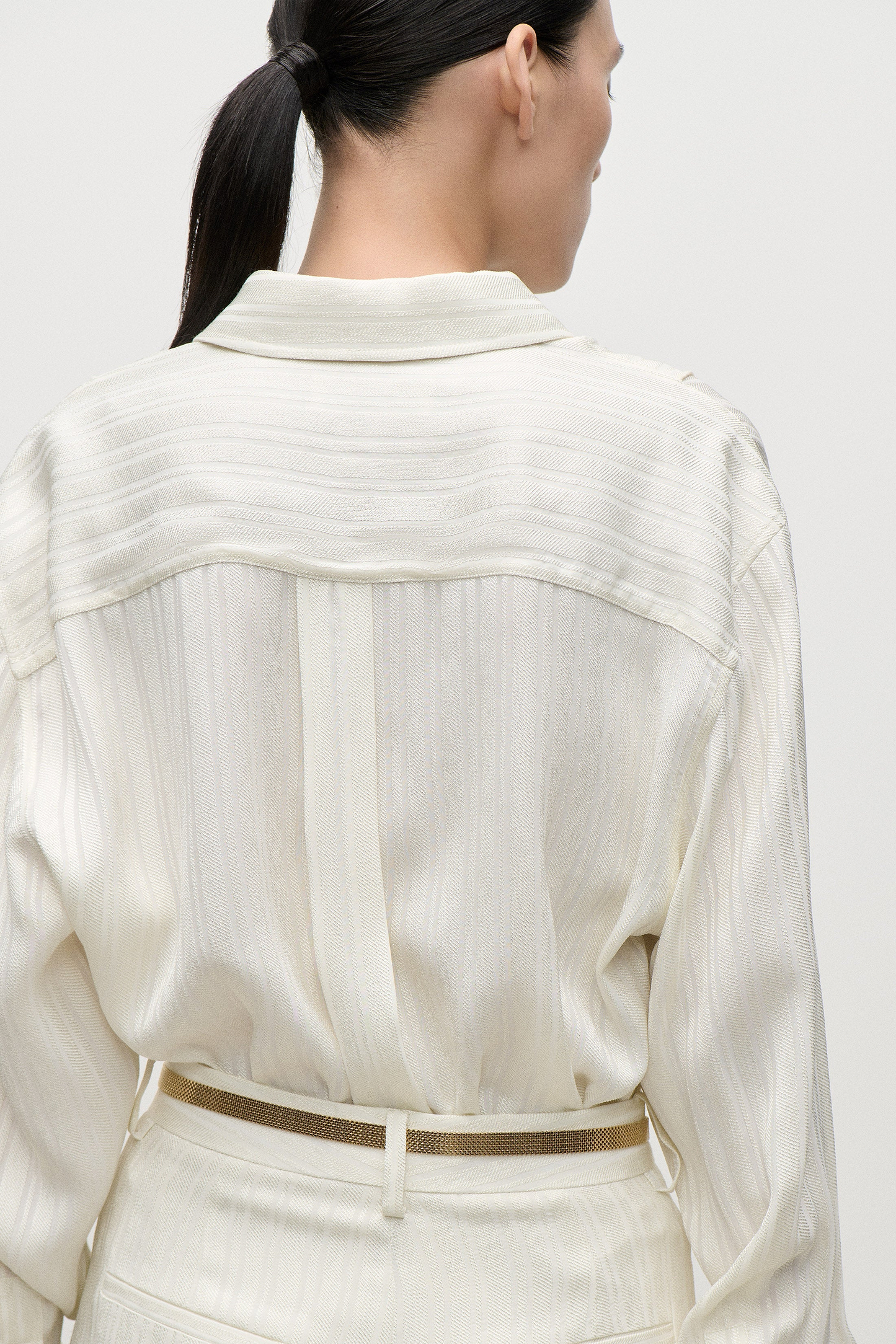 Tuxedo Bib Shirt In Ivory