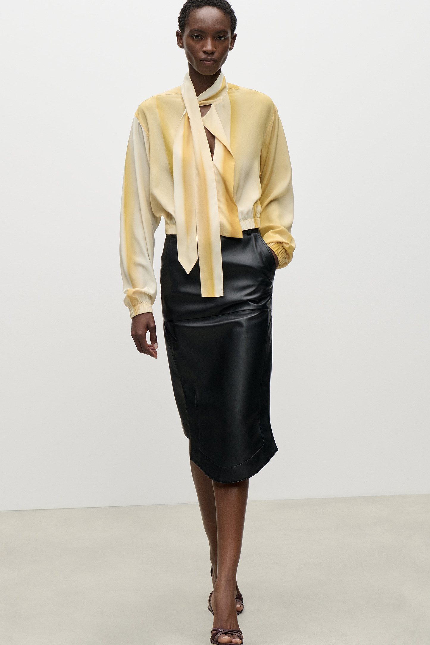 Scarf Blouse In Yellow