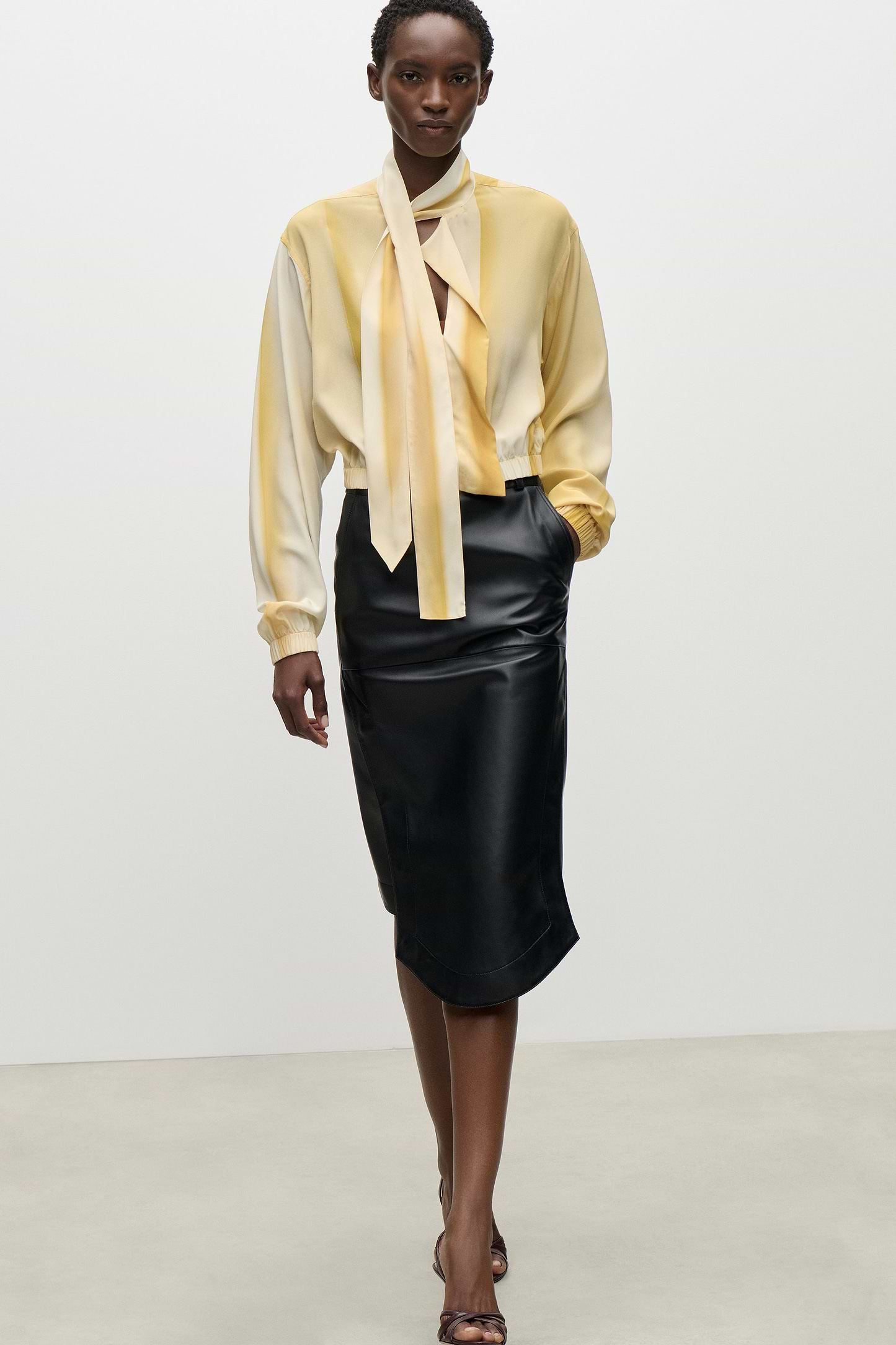 Scarf Blouse In Yellow