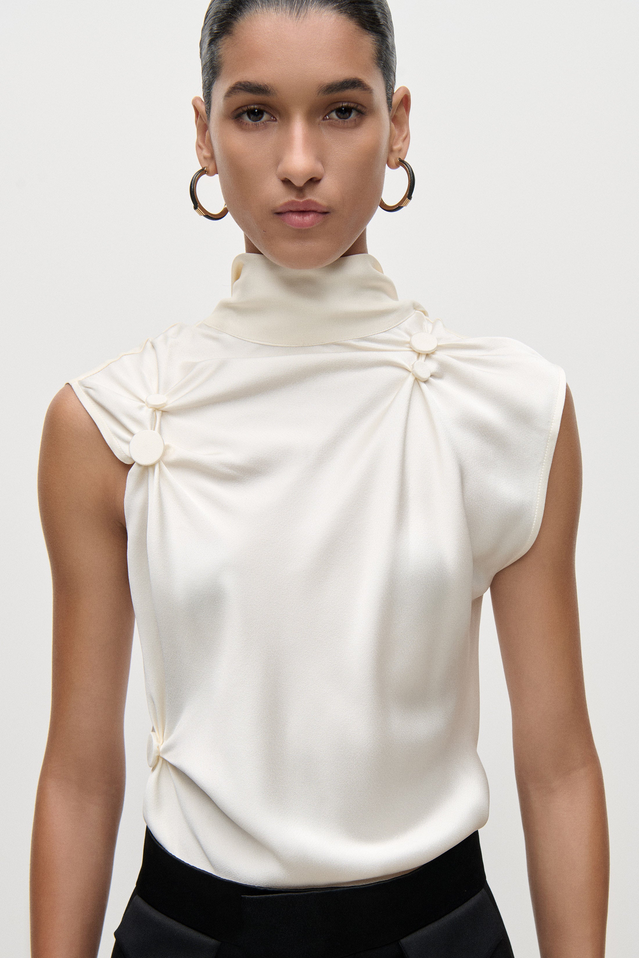 Ornamental Top In Ivory